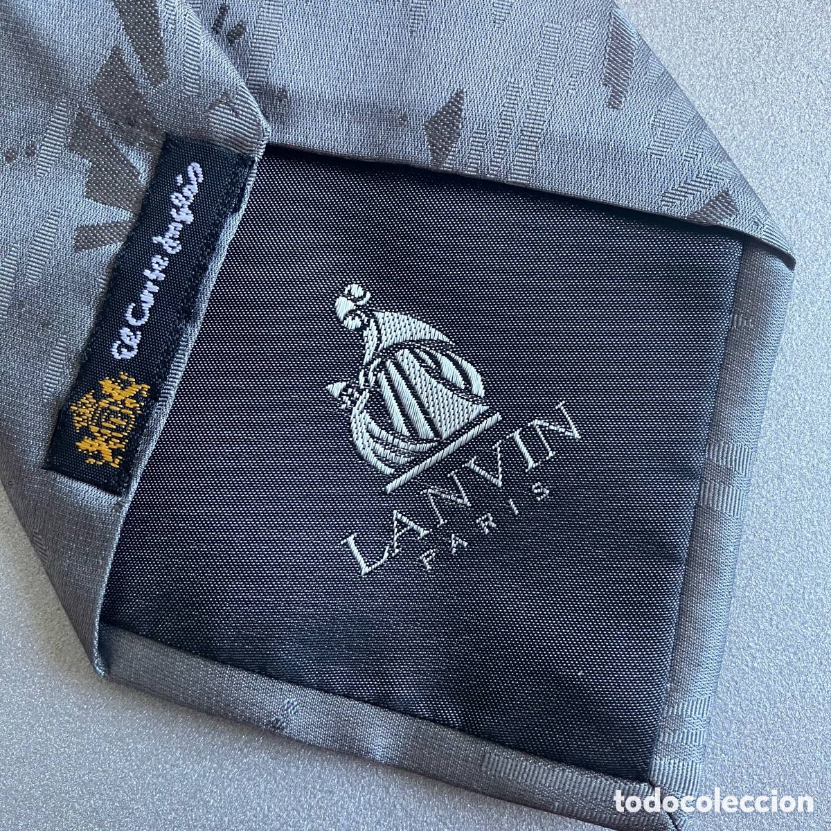 Vintage: Corbata de seda Lanvin Paris plateada | Vintage 90s - Foto 2