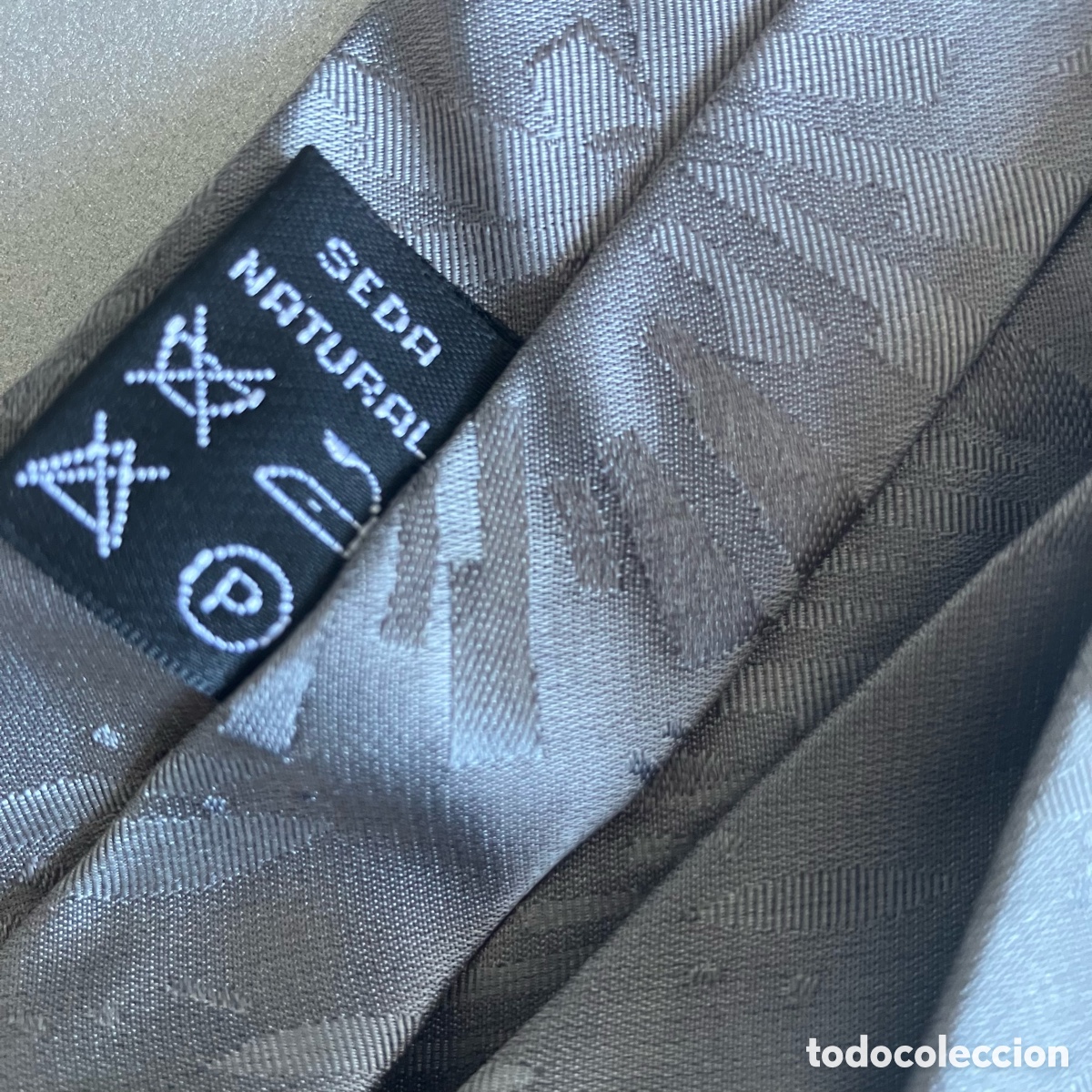 Vintage: Corbata de seda Lanvin Paris plateada | Vintage 90s - Foto 6