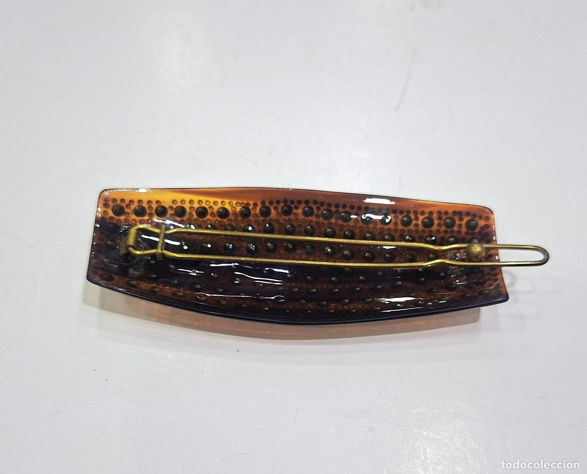 Vintage: Pasador Pelo Vintage color concha rectangular - Foto 2