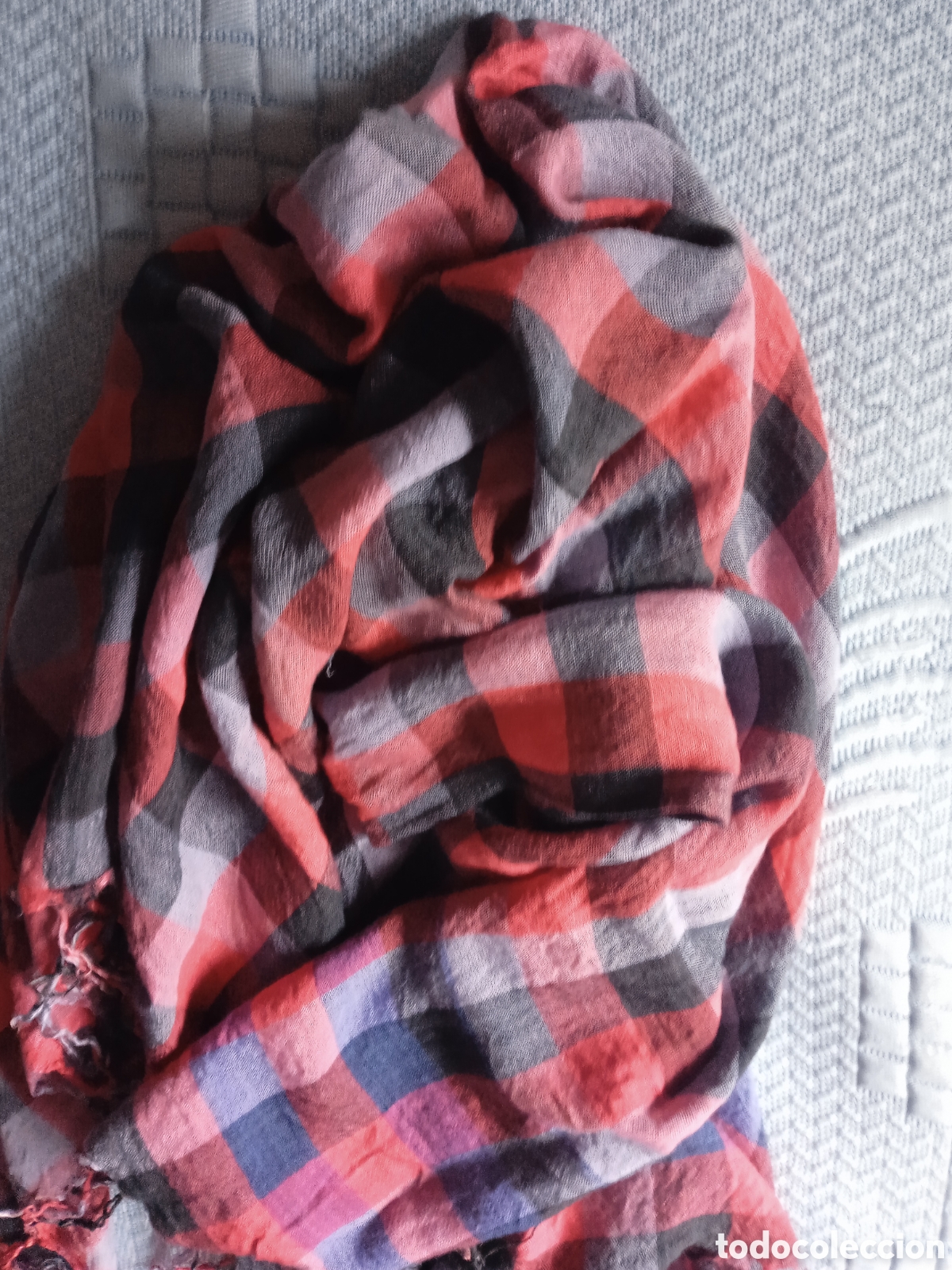 Vintage: Pa&ntilde;uelo de cuadros , rojo , gris ,negro - Foto 10