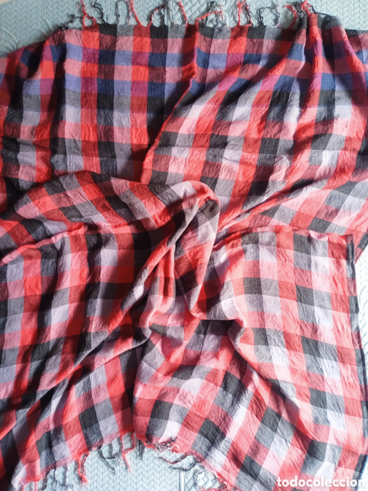 Vintage: Pa&ntilde;uelo de cuadros , rojo , gris ,negro - Foto 12