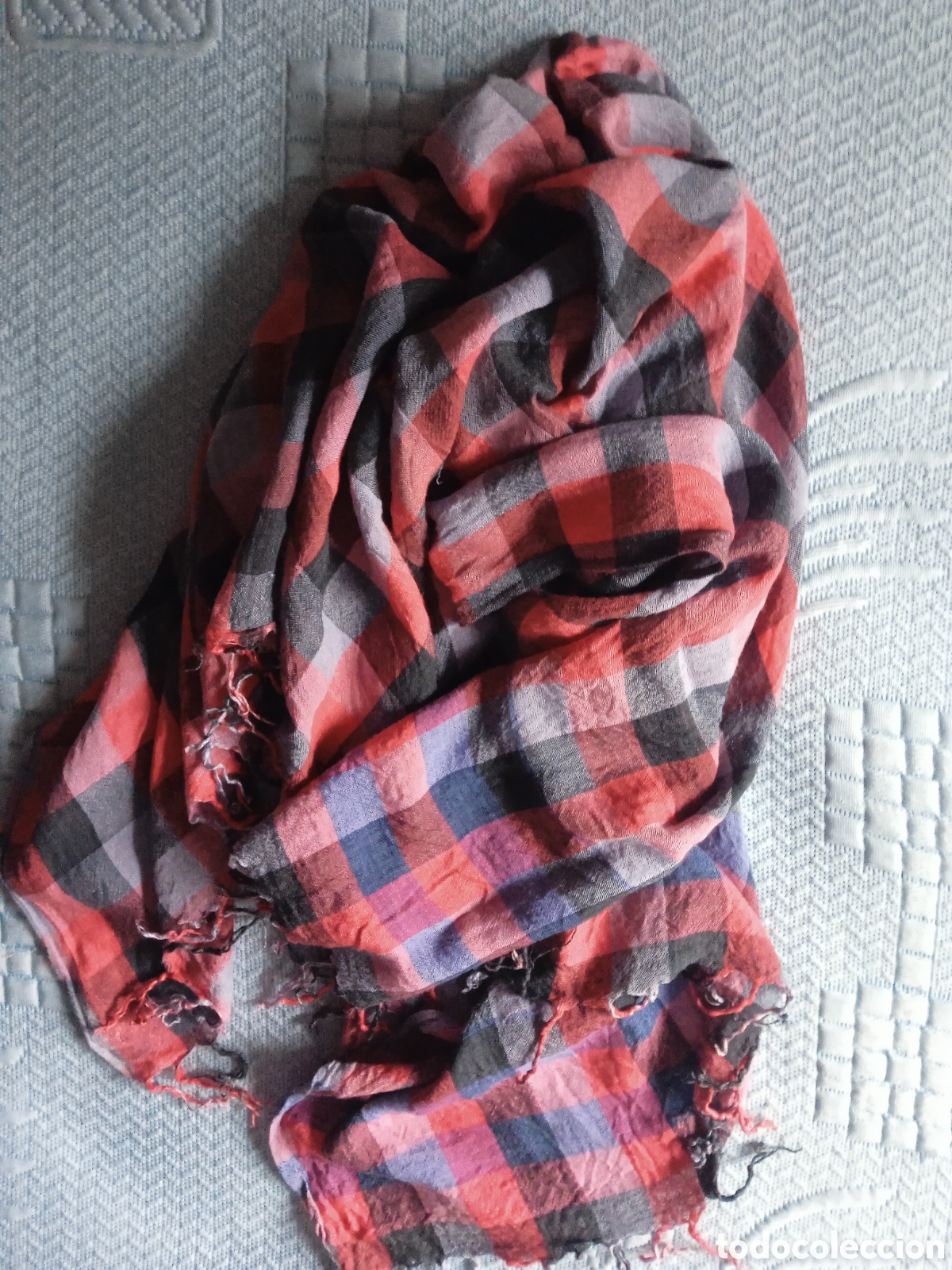 Vintage: Pa&ntilde;uelo de cuadros , rojo , gris ,negro - Foto 18