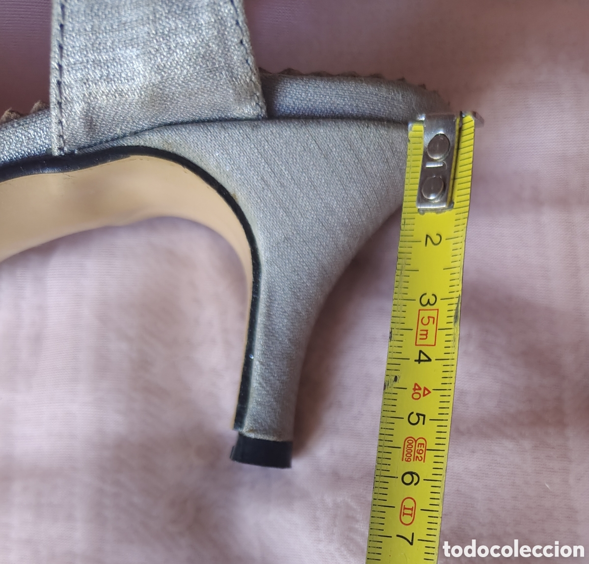 Vintage: Zapatos de seda gris perla - Foto 9