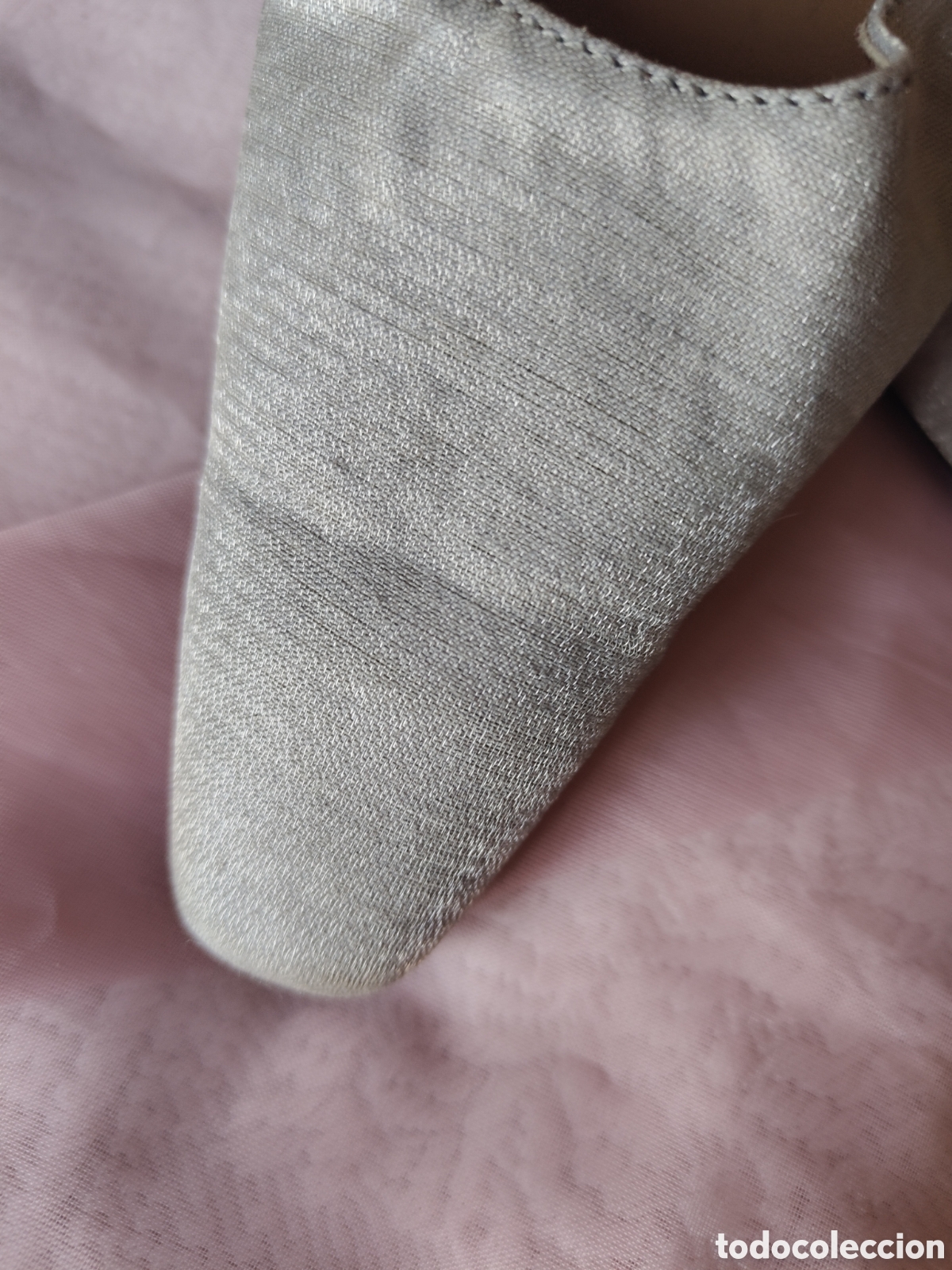 Vintage: Zapatos de seda gris perla - Foto 10