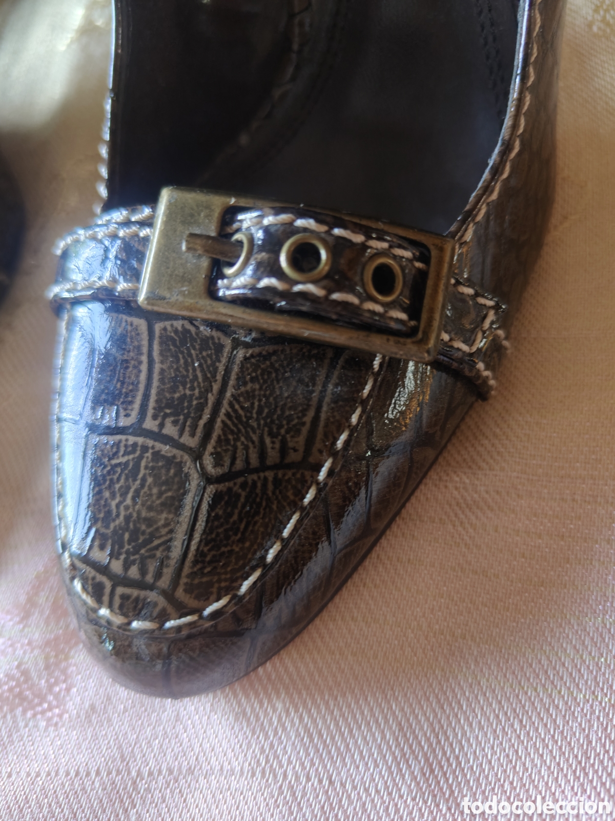 Vintage: Zapatos vintage 36 efecto cocodrilo - Foto 2