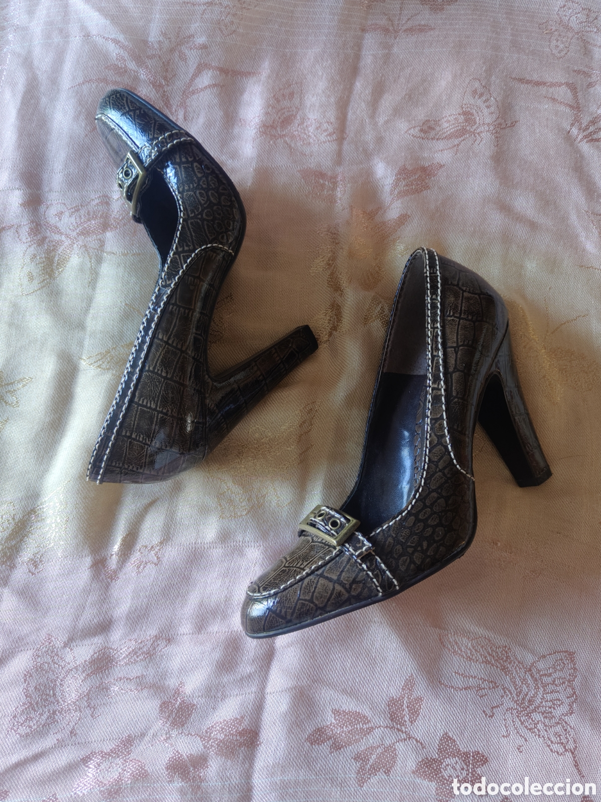 Vintage: Zapatos vintage 36 efecto cocodrilo - Foto 3