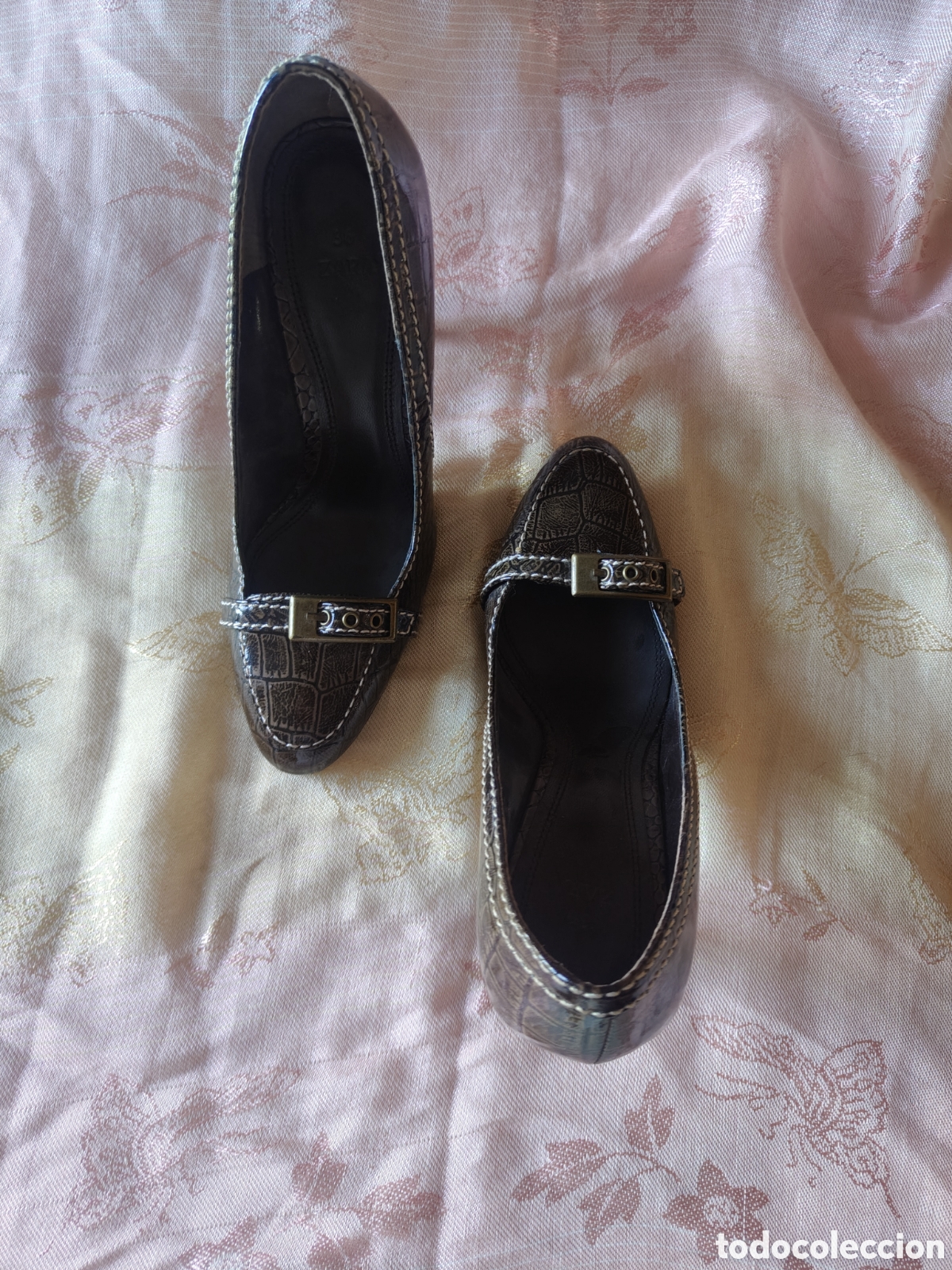 Vintage: Zapatos vintage 36 efecto cocodrilo - Foto 5