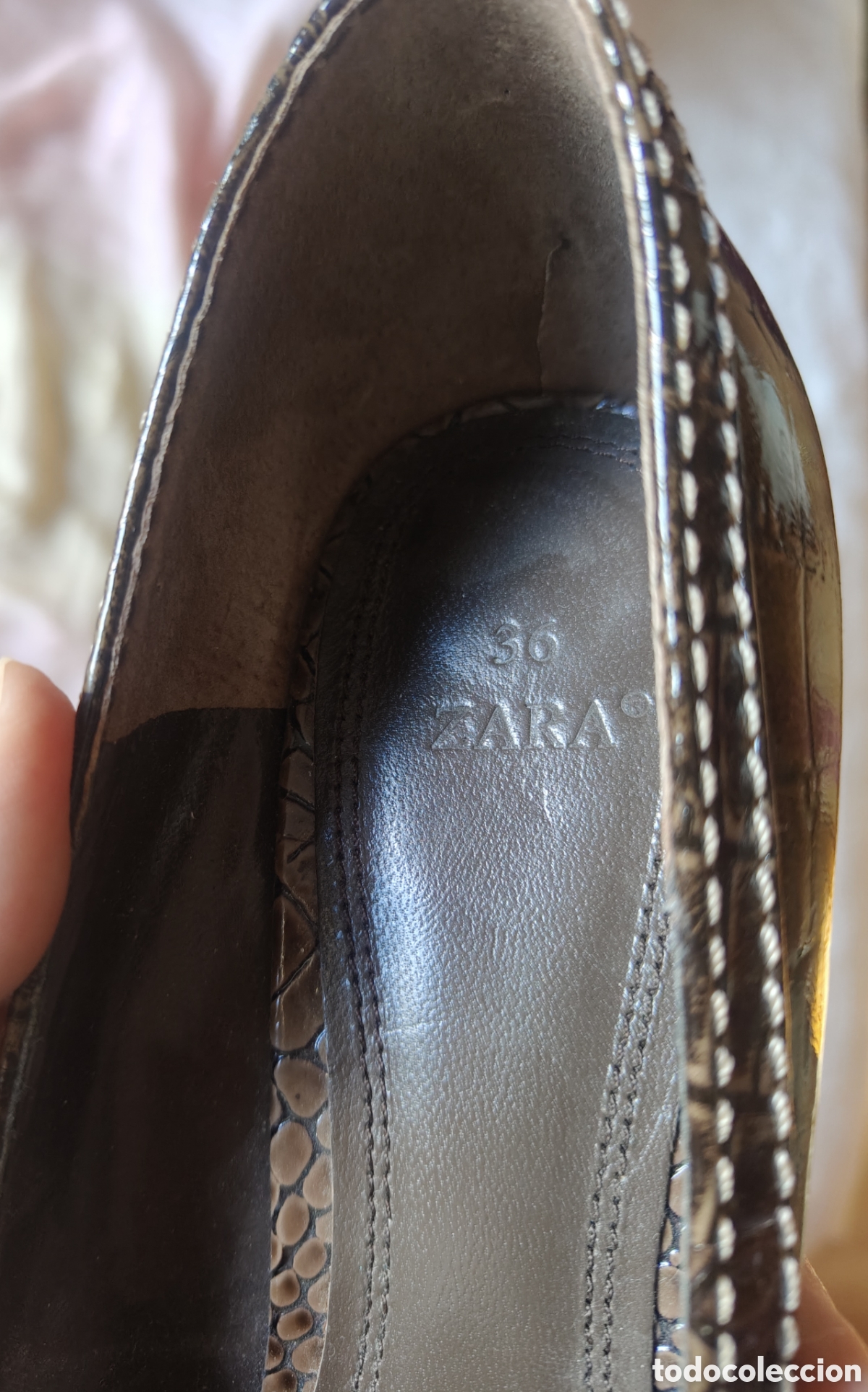 Vintage: Zapatos vintage 36 efecto cocodrilo - Foto 8