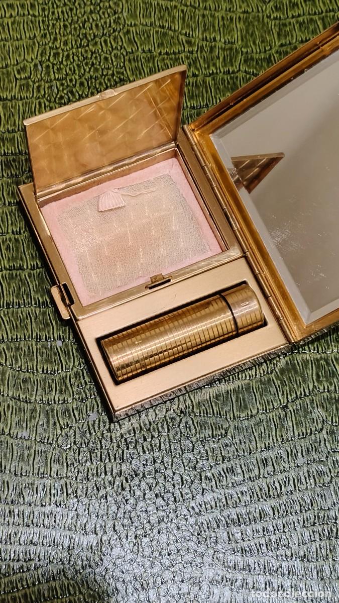 Vintage: Bo&icirc;te de poche maquillage plaqu&eacute; or - Foto 3