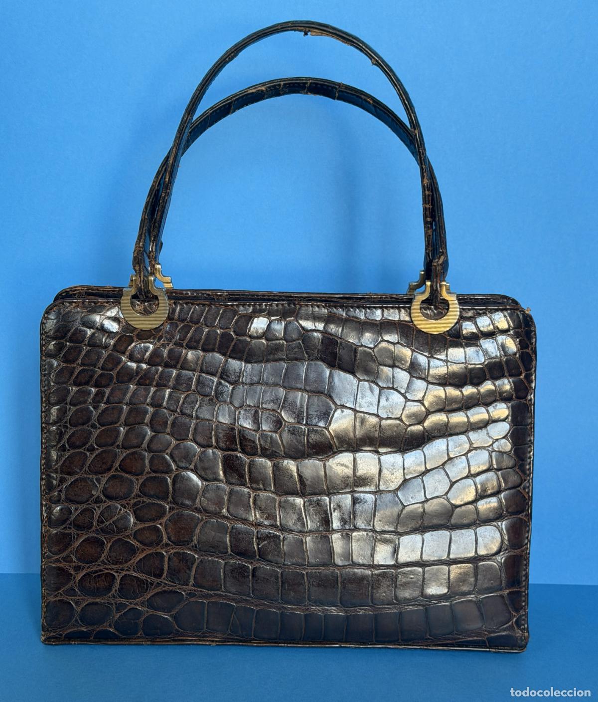 Vintage: BOLSO DE COCODRILO, BUEN ESTADO - Foto 2