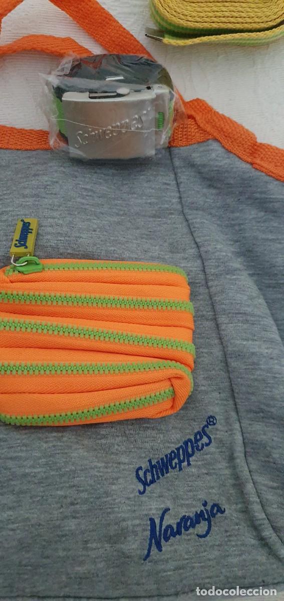Vintage: Lote Schweppes Naranja, cintur&oacute;n, monedero, bolso playa - Foto 1