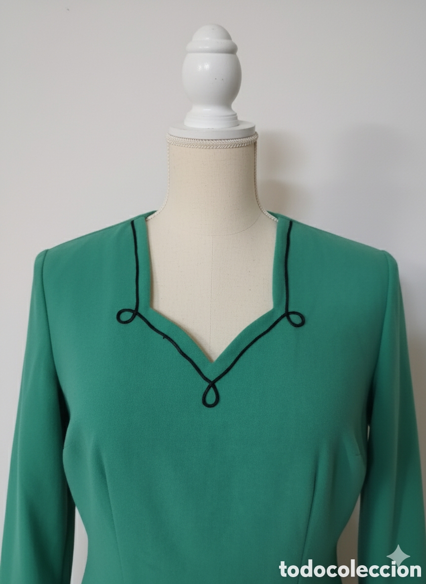 Vintage: Vestido verde con pasamaner&iacute;a - Foto 3