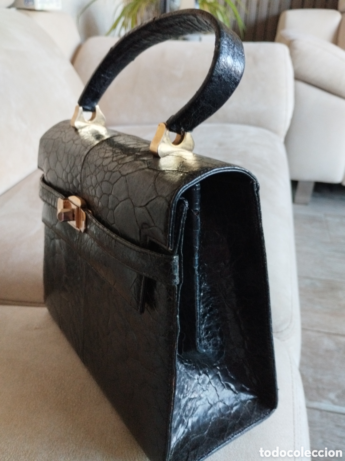 Vintage: *BOLSO DE PIEL DE TORTUGA (Rf:CE/*) - Foto 2
