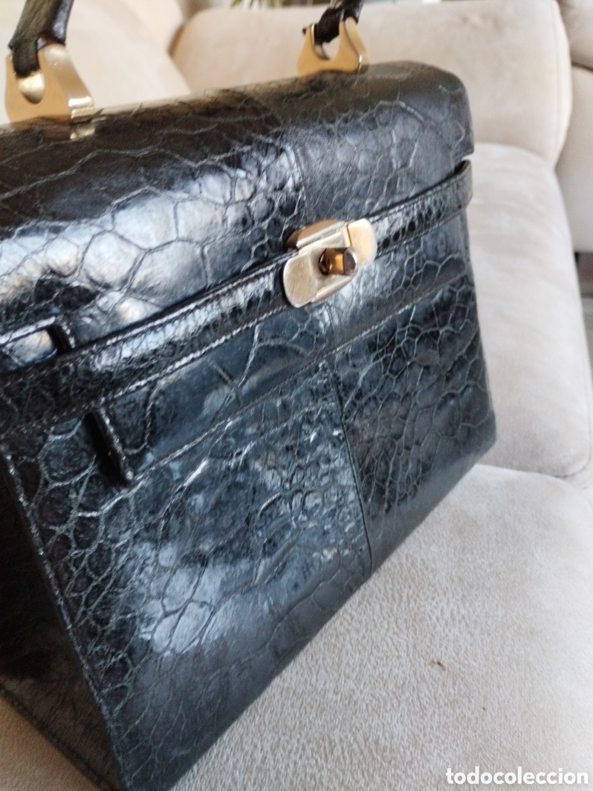 Vintage: *BOLSO DE PIEL DE TORTUGA (Rf:CE/*) - Foto 8