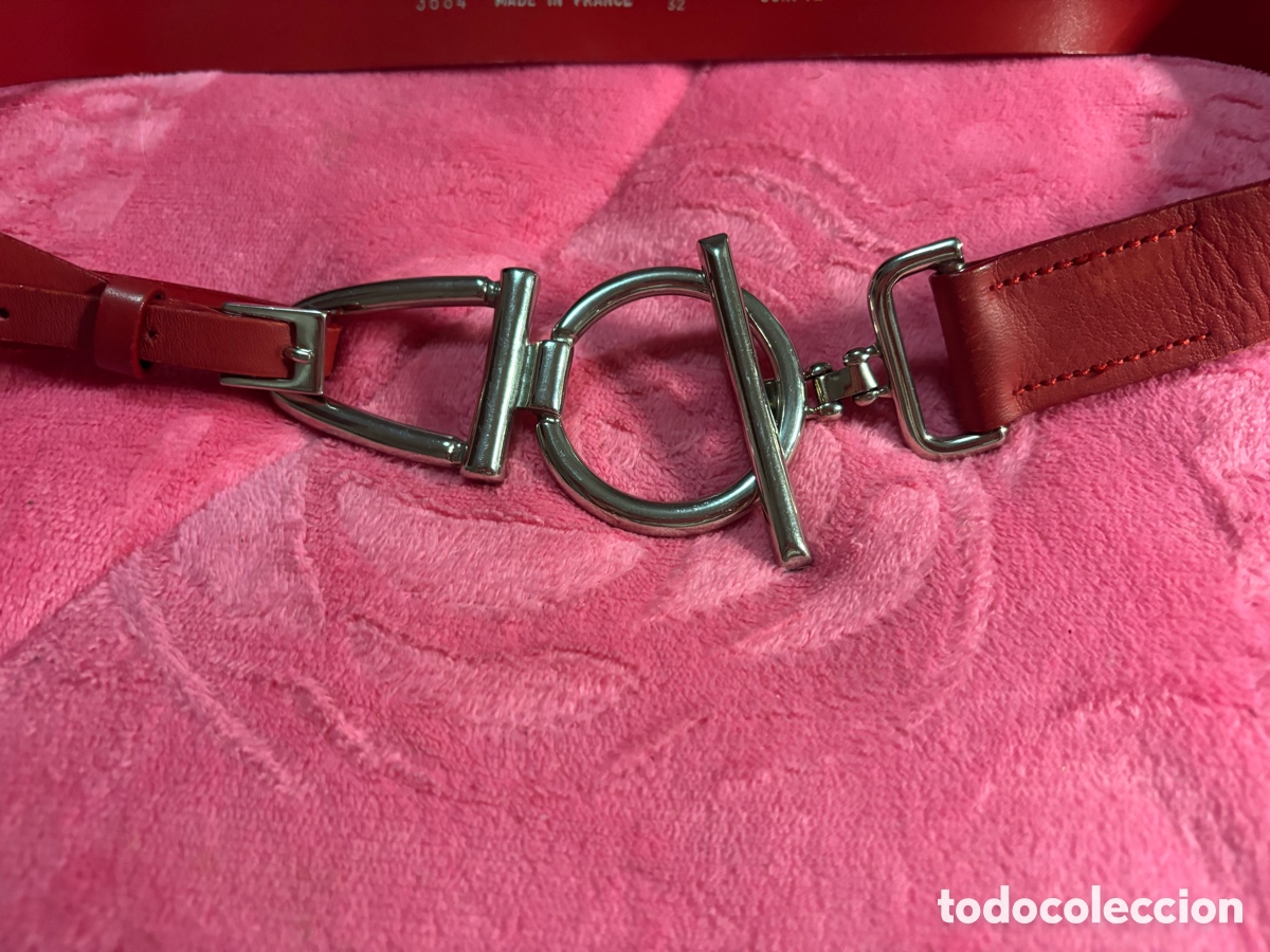 Vintage: Cintur&oacute;n de cuero color rojo - Foto 2
