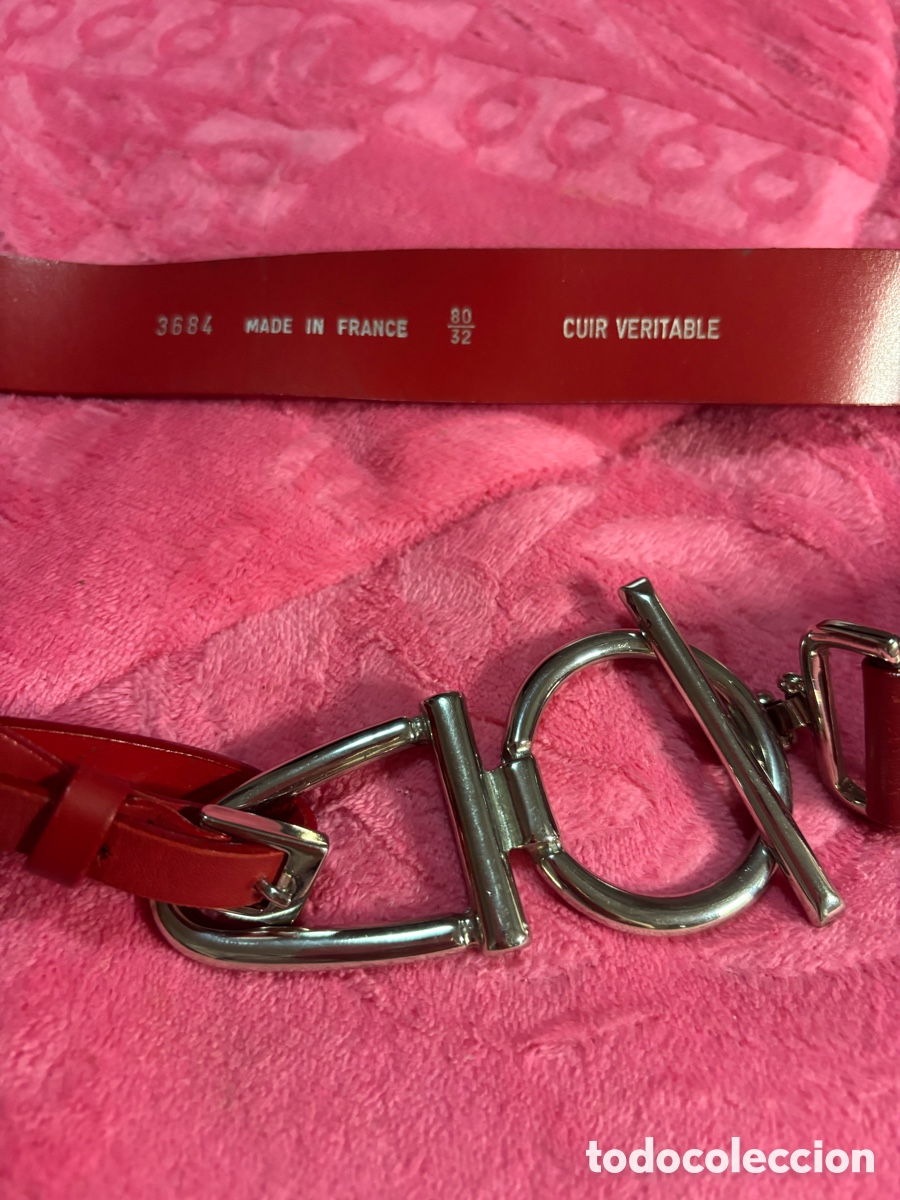 Vintage: Cintur&oacute;n de cuero color rojo - Foto 3
