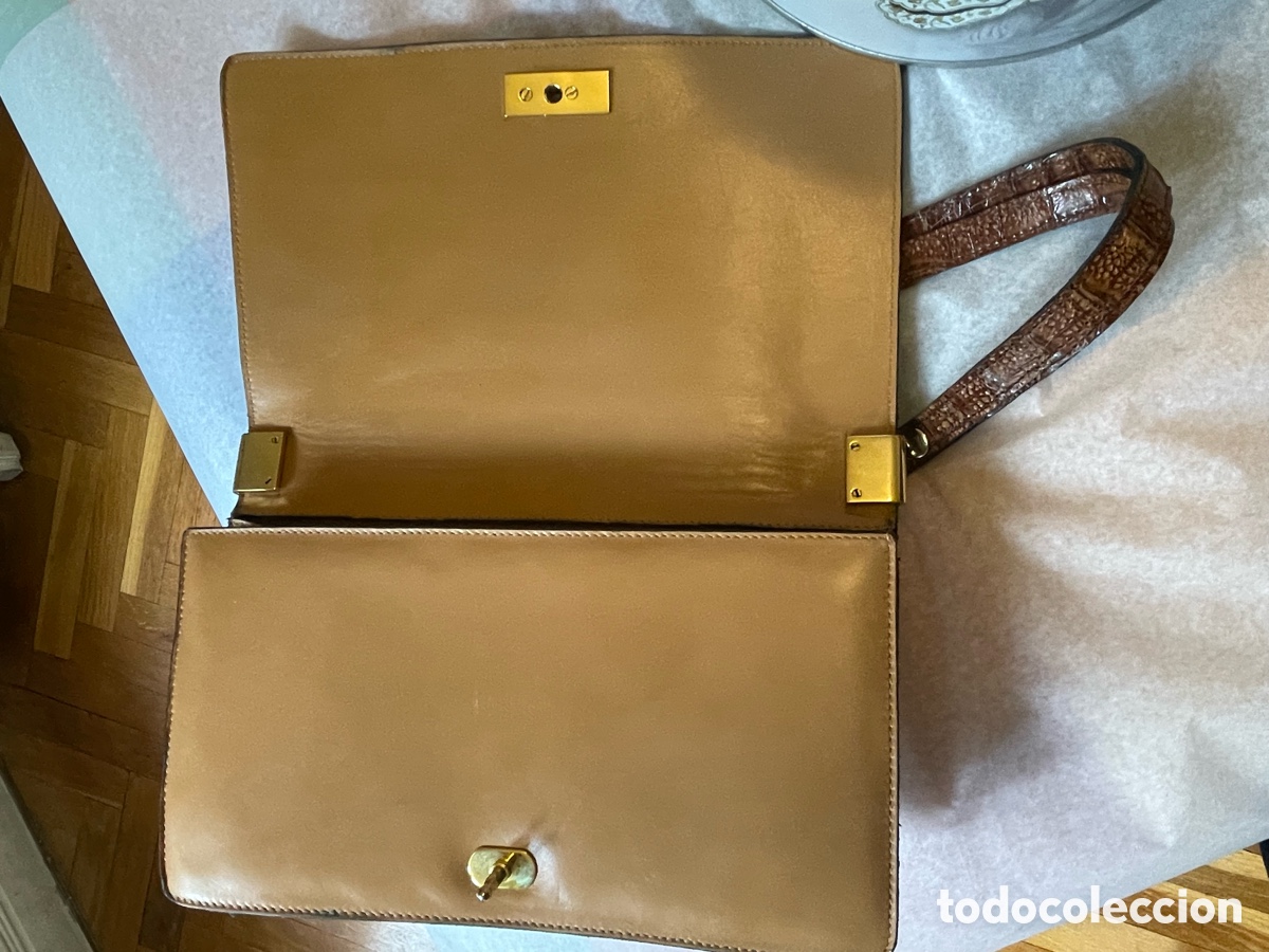Vintage: Elegante bolso cocodrilo marr&oacute;n - Foto 4