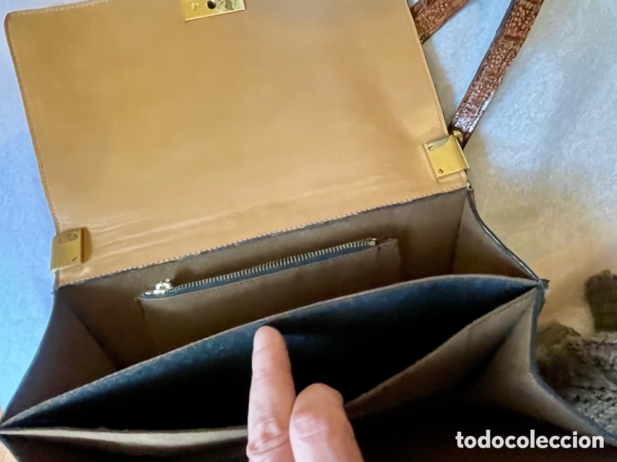 Vintage: Elegante bolso cocodrilo marr&oacute;n - Foto 6