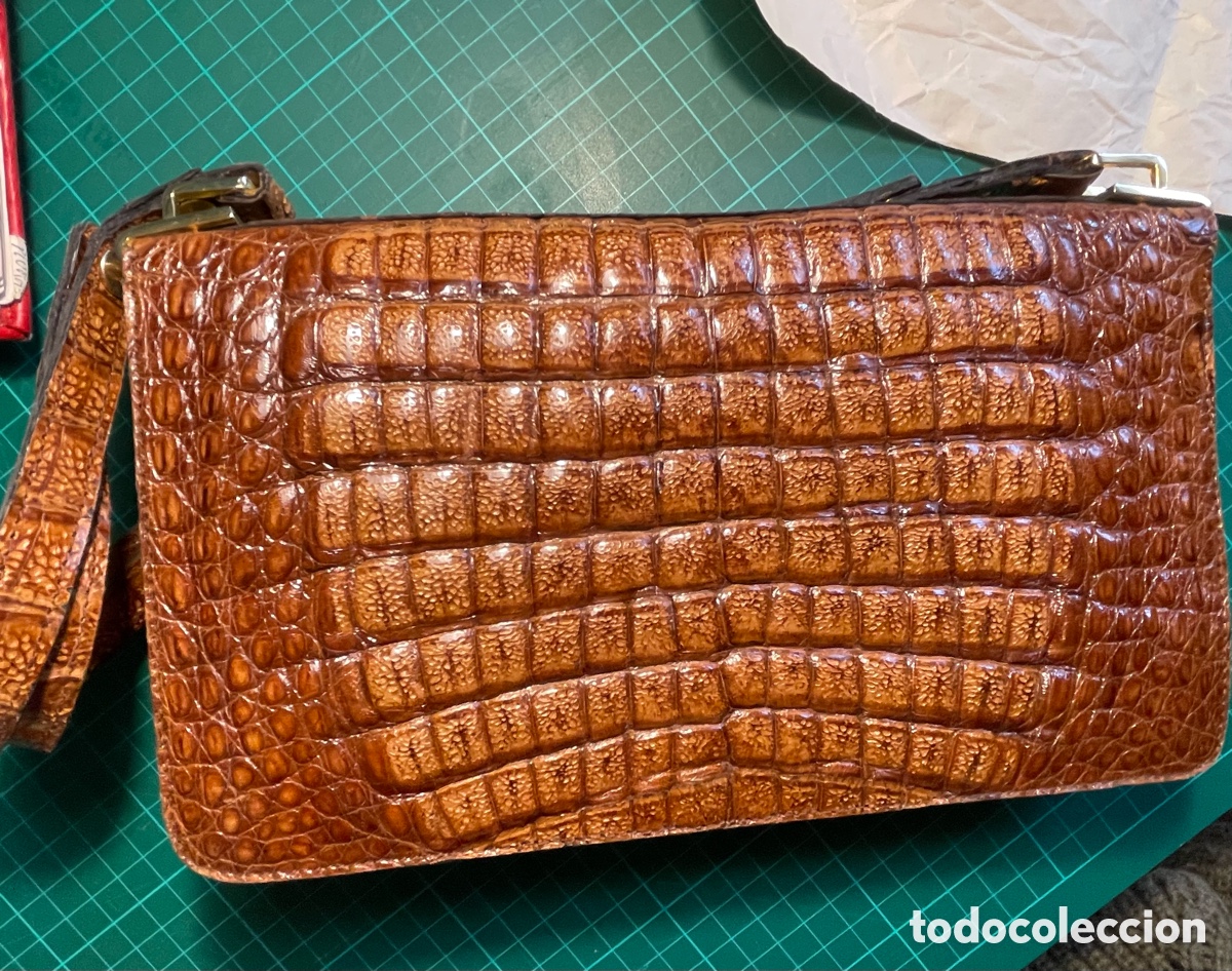 Vintage: Elegante bolso cocodrilo marr&oacute;n - Foto 1