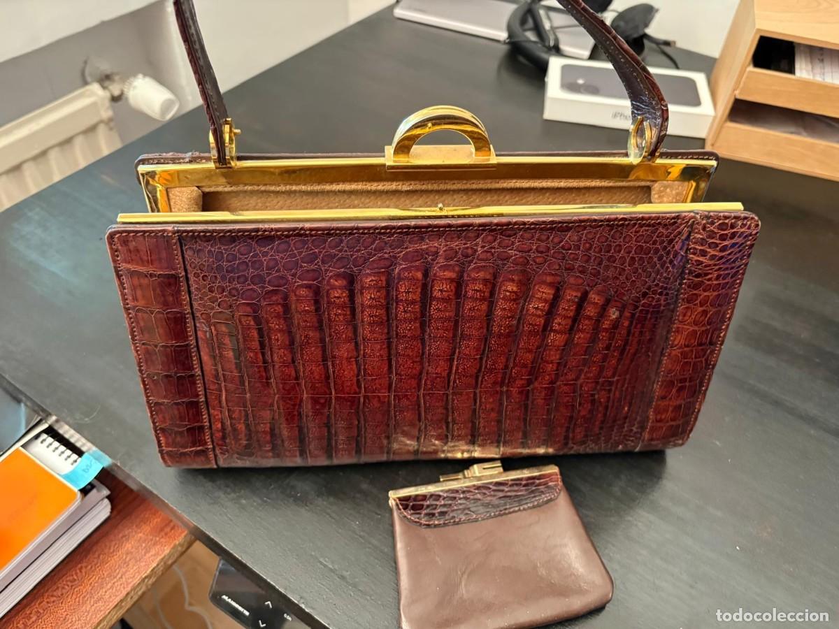 Vintage: bolso piel cocodrilo - Foto 4
