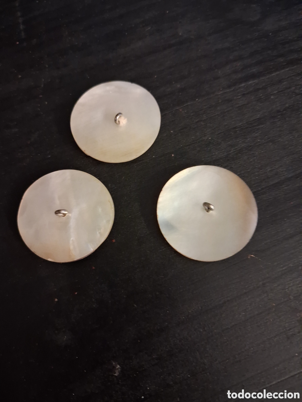 Vintage: TRES BOTONES NACAR 3 CMS - Foto 2