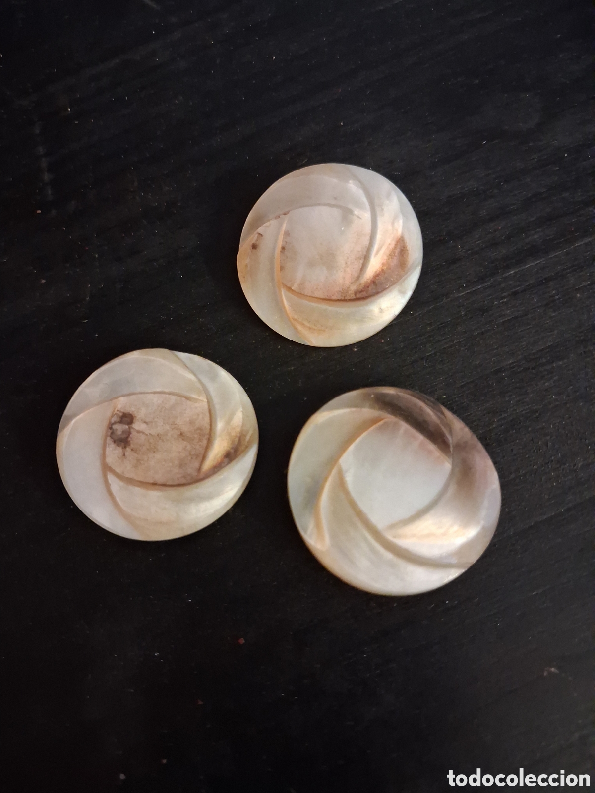 Vintage: TRES BOTONES NACAR 3 CMS - Foto 1