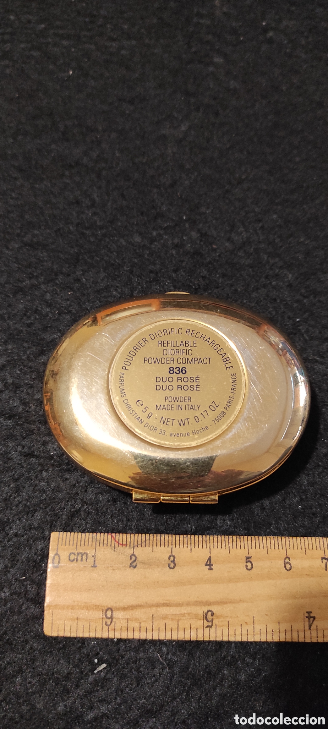 Vintage: Polvera dorada con espejo Christian Dior - Foto 3