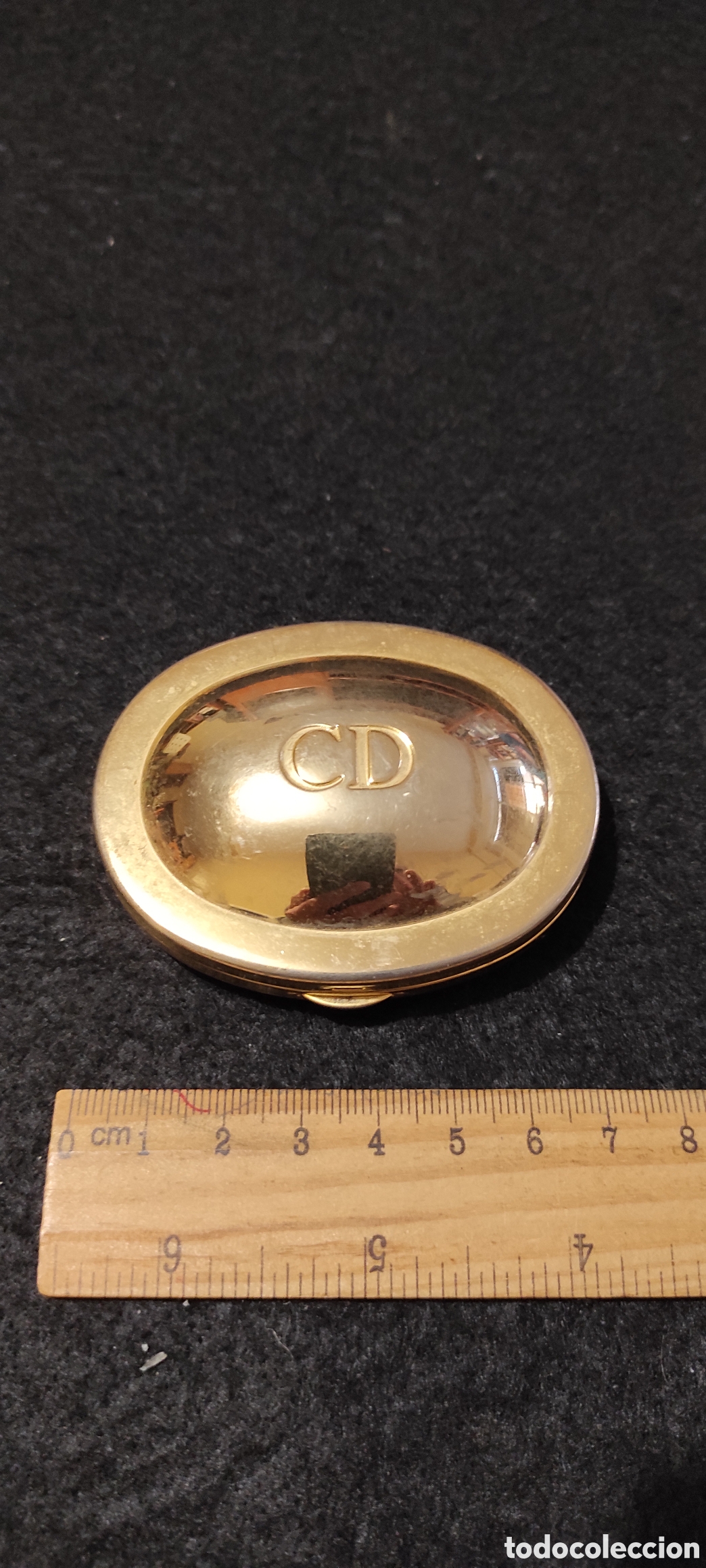 Vintage: Polvera dorada con espejo Christian Dior - Foto 1