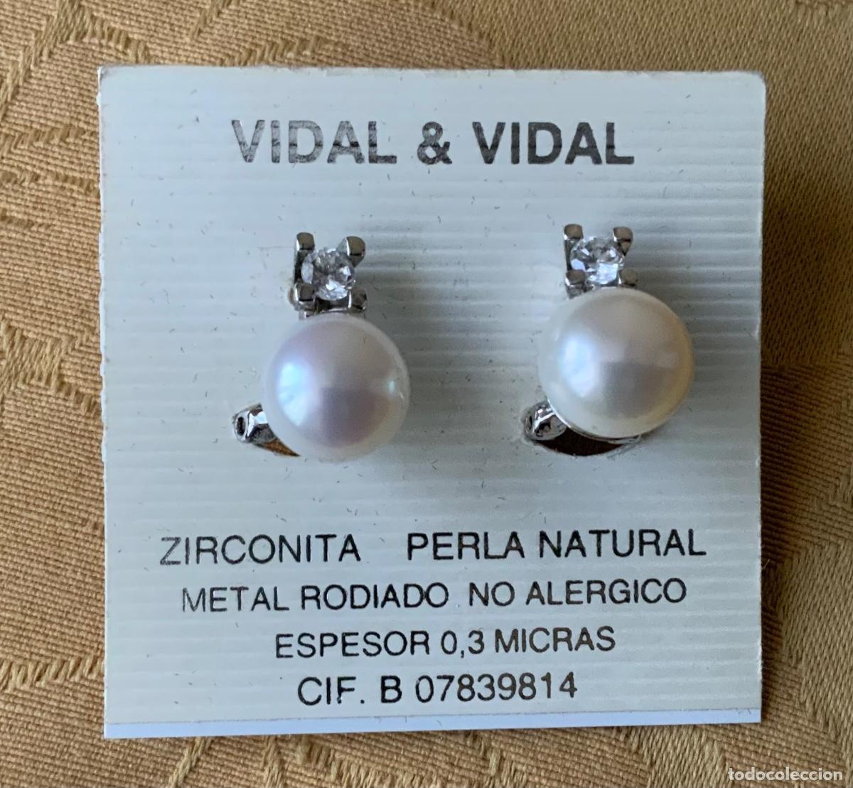 Vintage: PENDIENTES PERLA NATURAL VIDAL & VIDAL SIN ESTRENAR - Foto 1