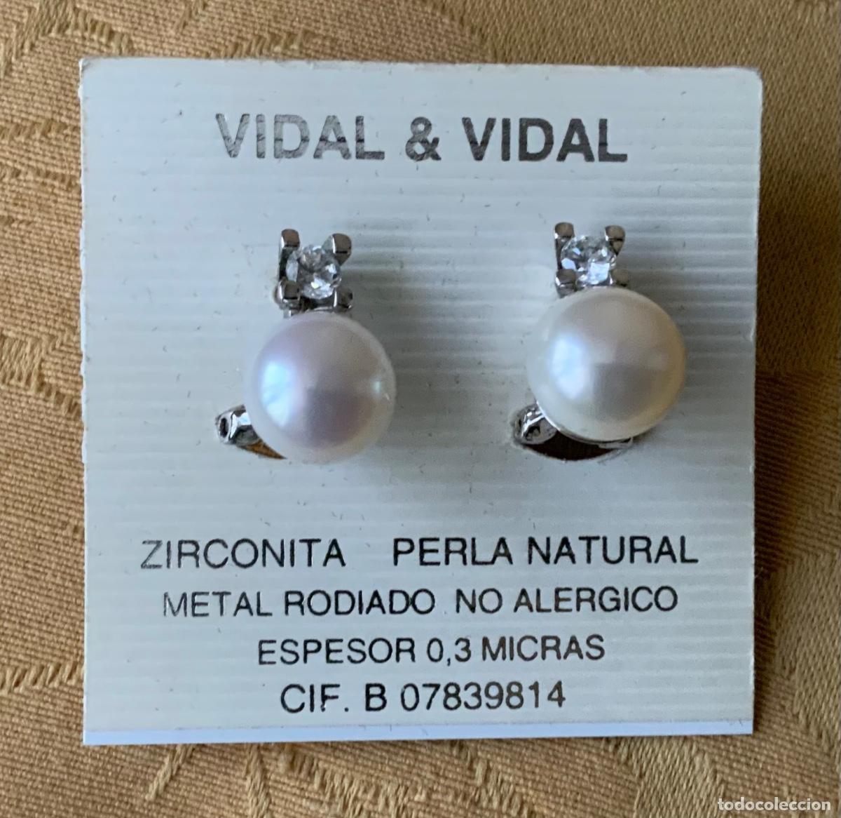 Vintage: PENDIENTES PERLA NATURAL VIDAL & VIDAL SIN ESTRENAR - Foto 2