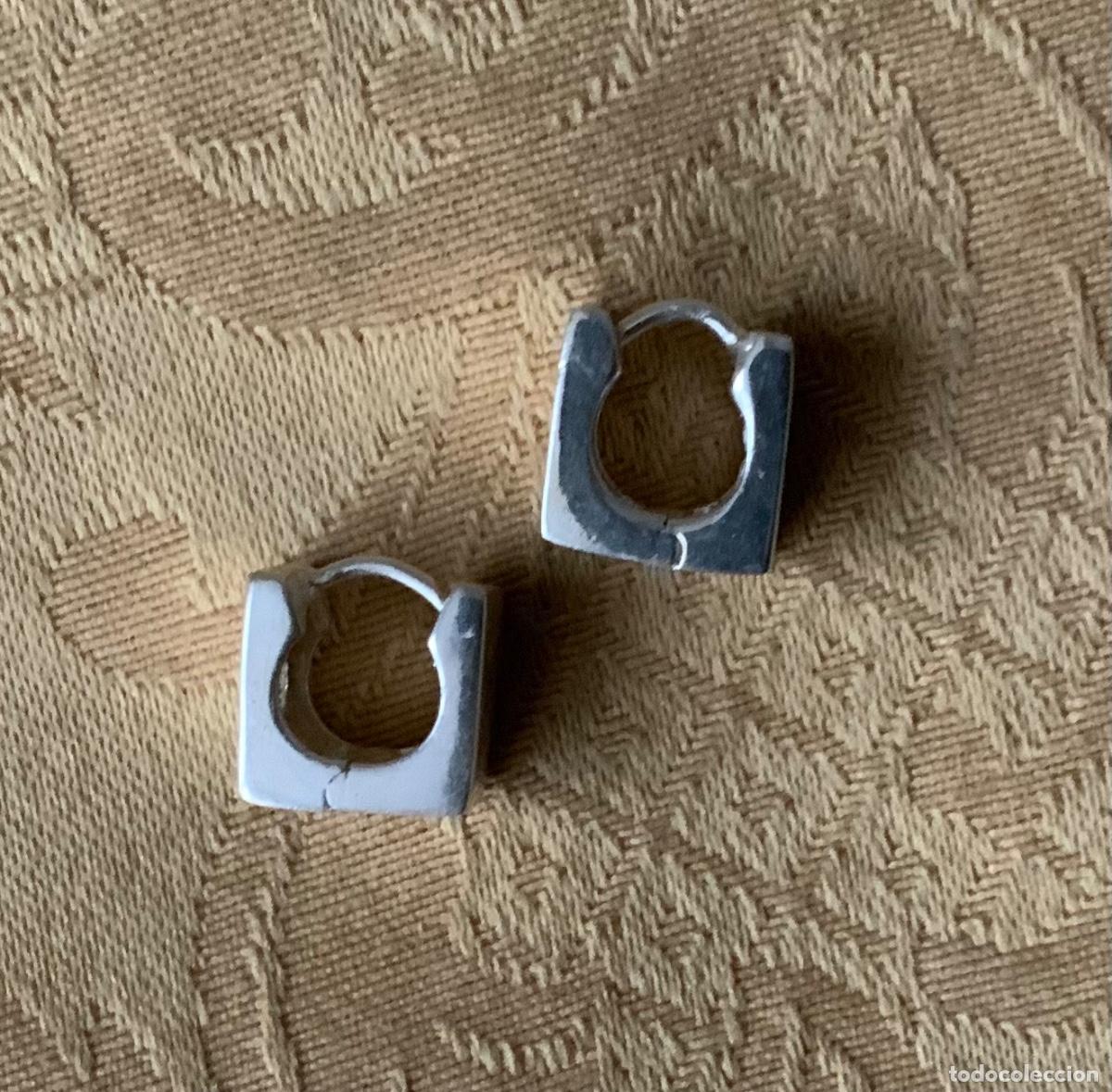 Vintage: PENDIENTES PLATA 925 CUADRADOS - Foto 2