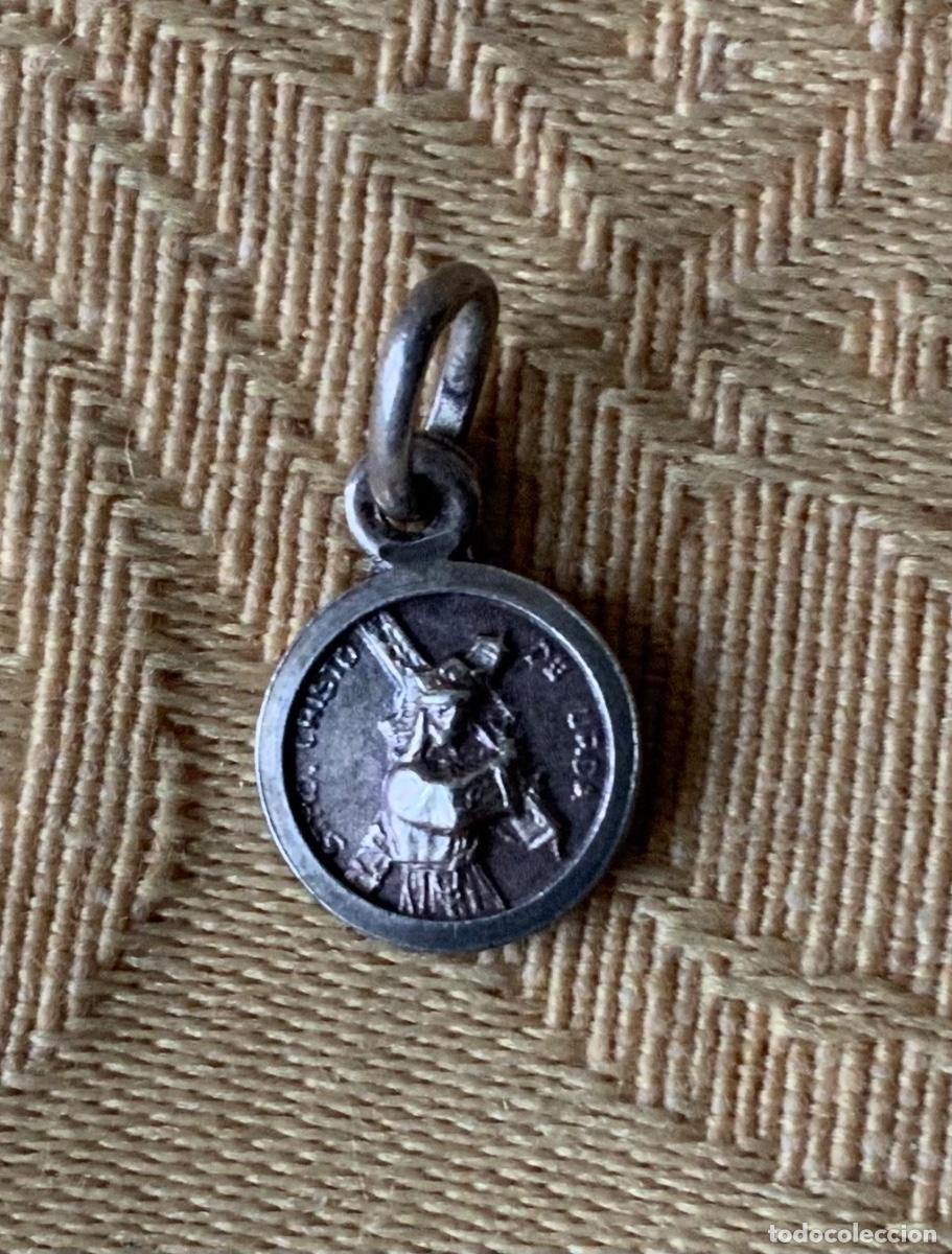Vintage: MEDALLA MINIATURA PLATA SANTO CRISTO DE URDA, TOLEDO