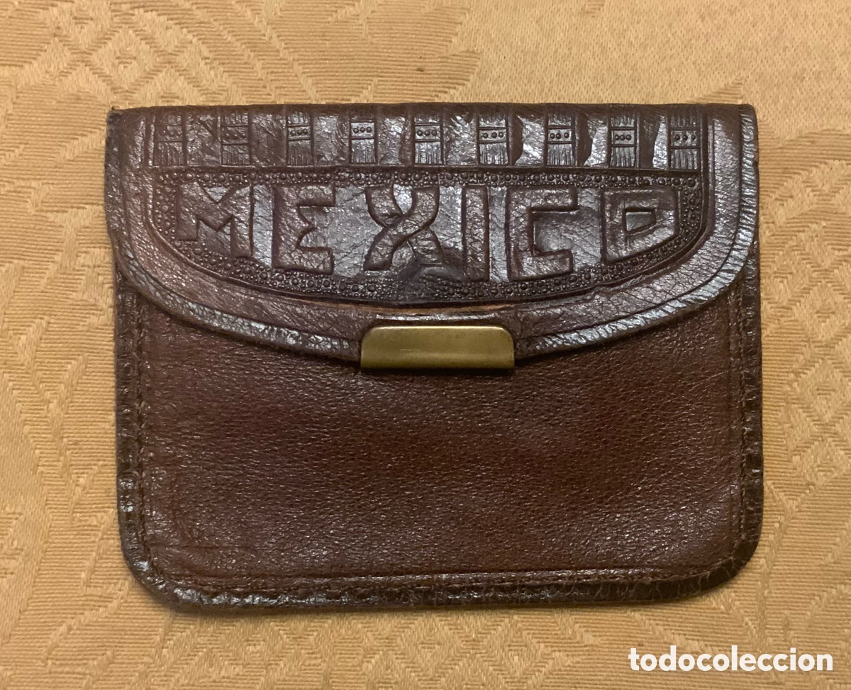 Vintage: ANTIGUO MONEDERO DE PIEL LABRADA DE MEXICO - Foto 10