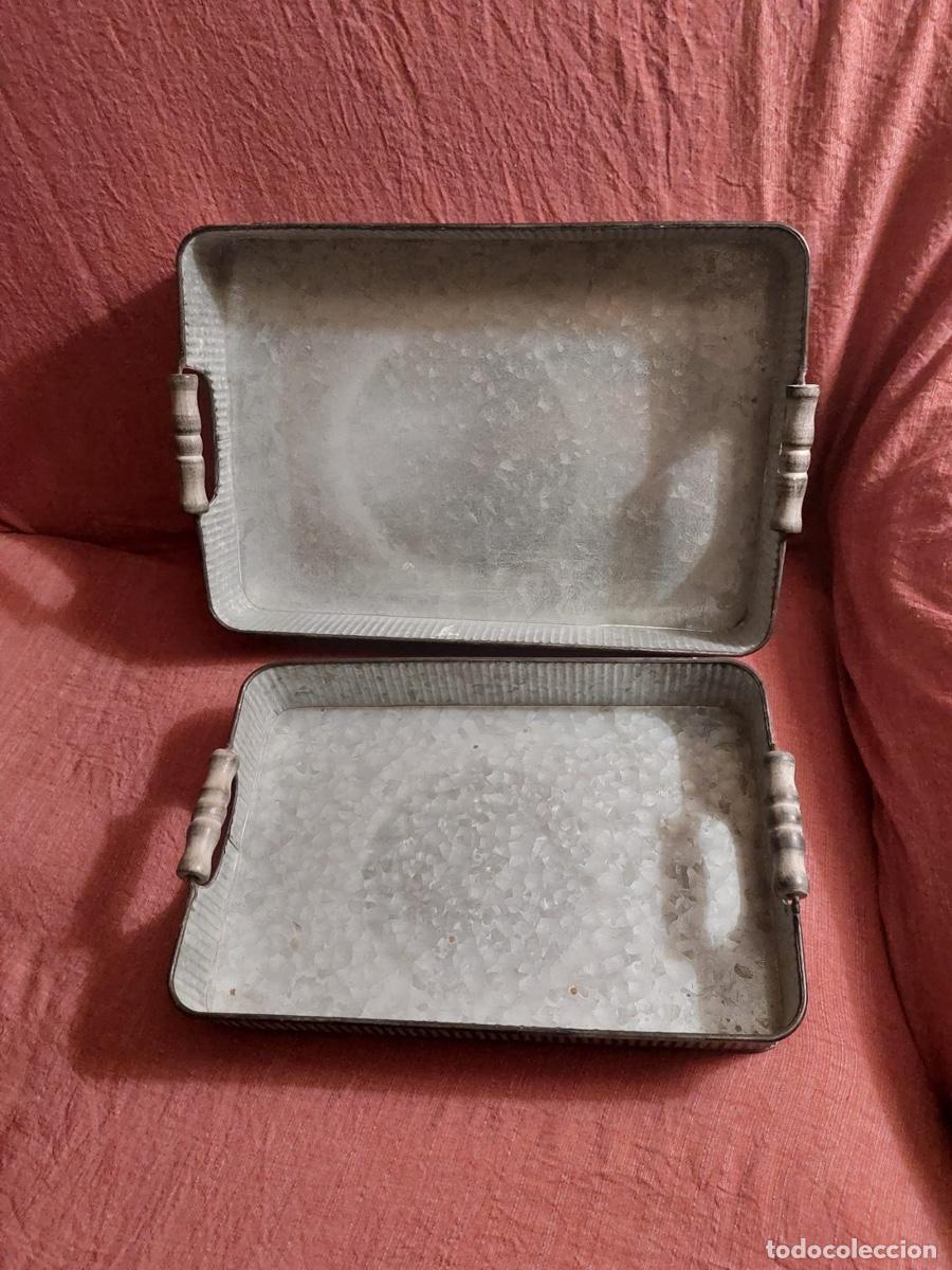 Vintage: JUEGO DE BANDEJAS DE ZINC - Foto 1