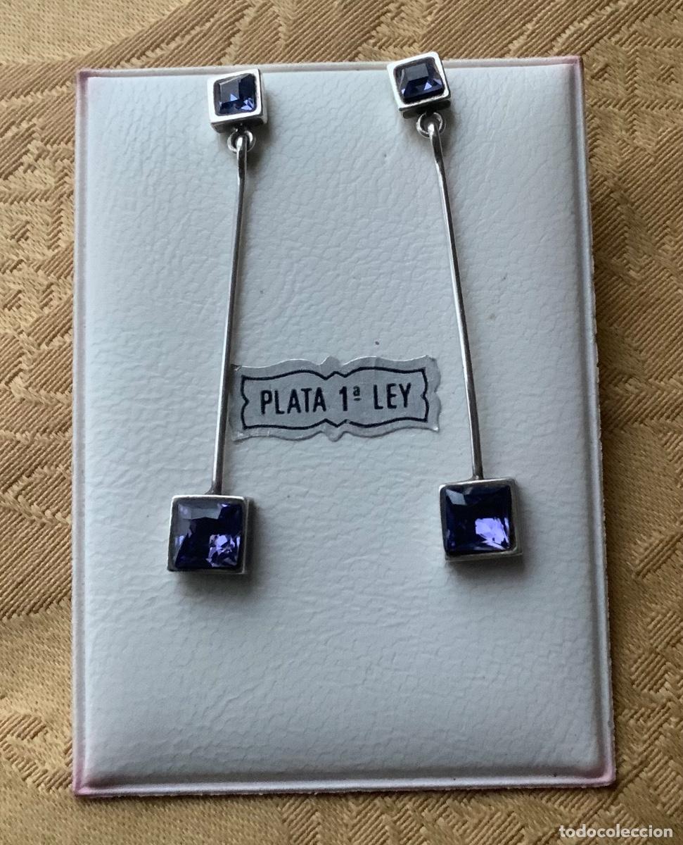 Vintage: PENDIENTES PLATA DE LEY Y AMATISTAS - Foto 1