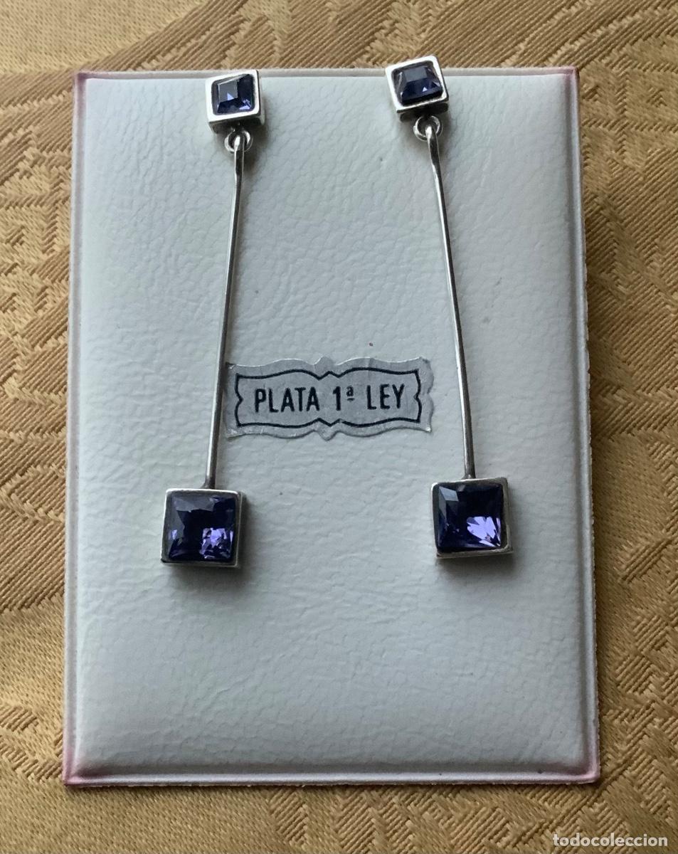 Vintage: PENDIENTES PLATA DE LEY Y AMATISTAS - Foto 2