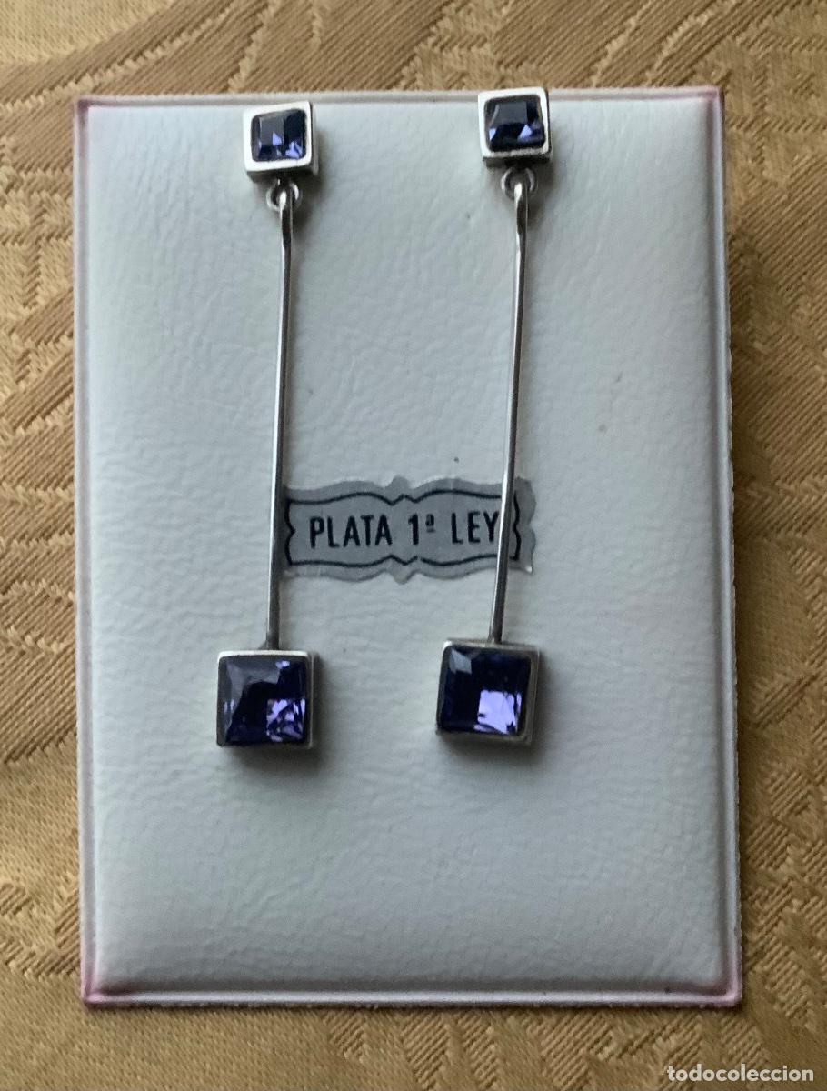 Vintage: PENDIENTES PLATA DE LEY Y AMATISTAS - Foto 3