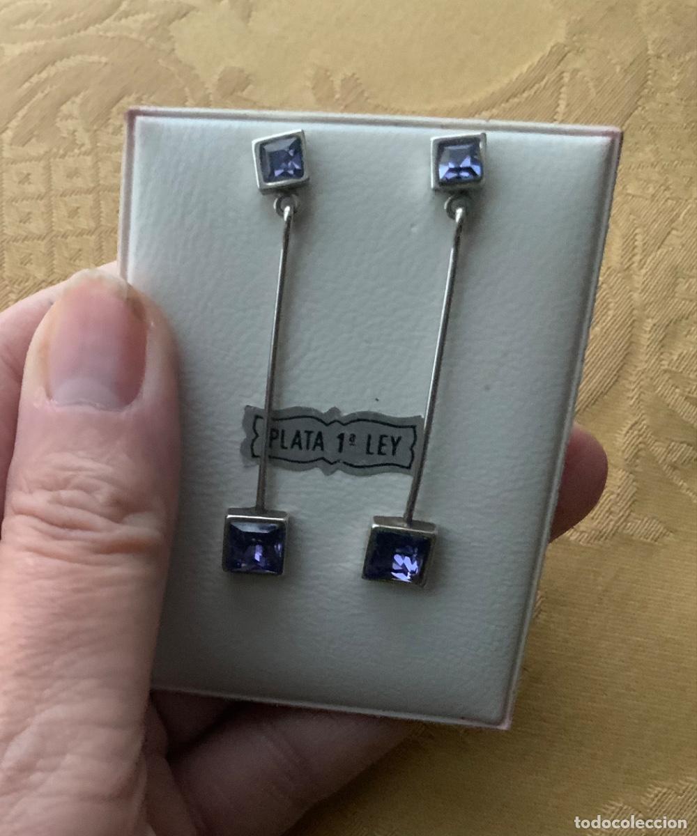 Vintage: PENDIENTES PLATA DE LEY Y AMATISTAS - Foto 6