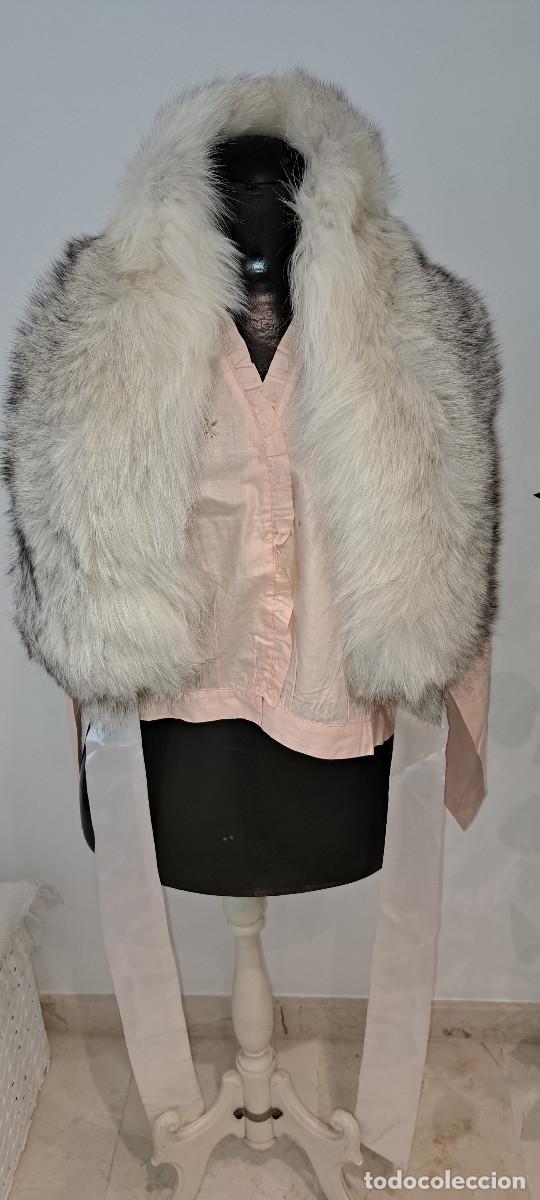 Vintage: CUELLO DE PIEL DE ZORRO BLANCO - COMO NUEVO - Foto 1