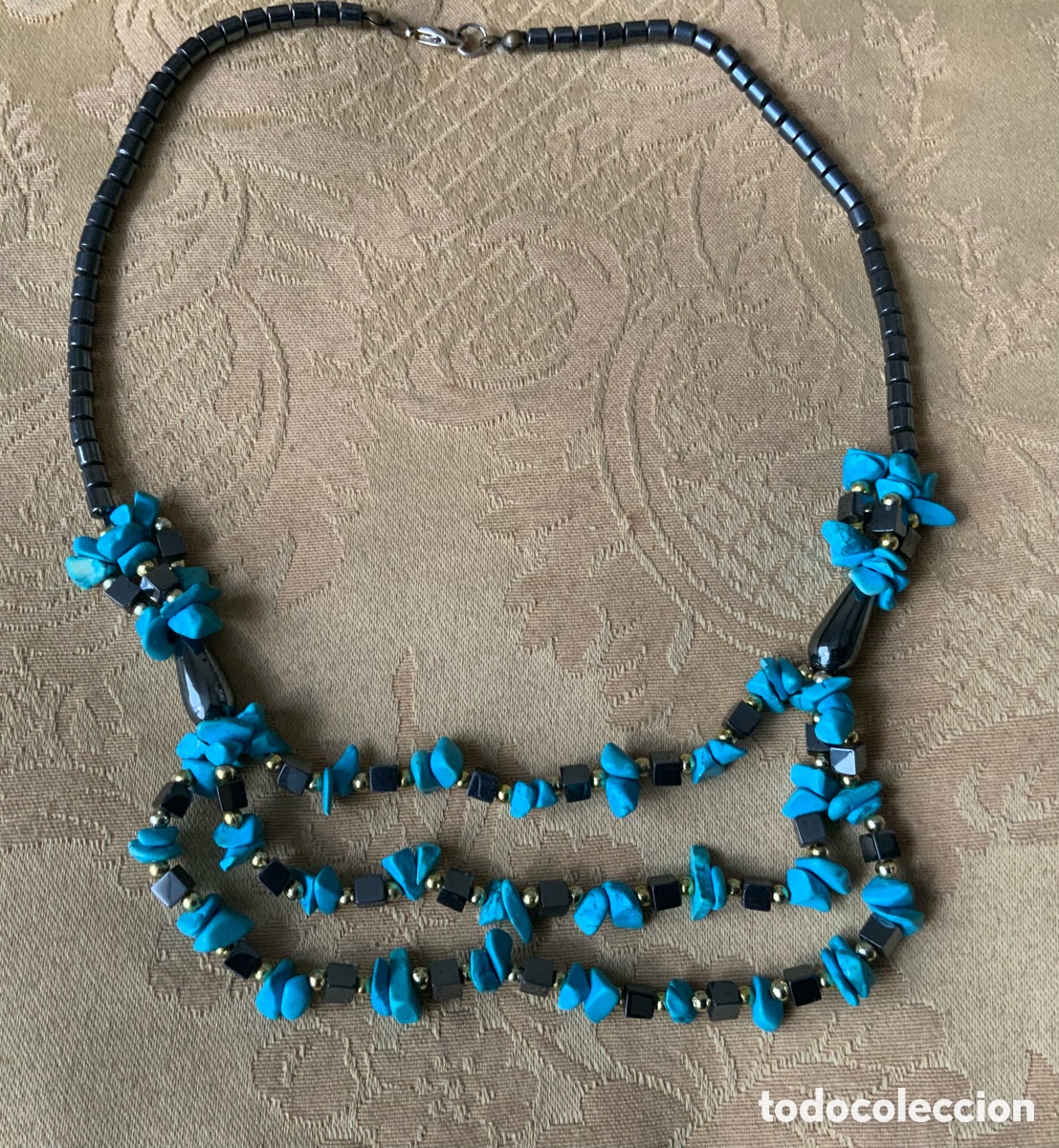 Vintage: COLLAR VINTAGE HEMATITES Y TURQUESAS - Foto 11