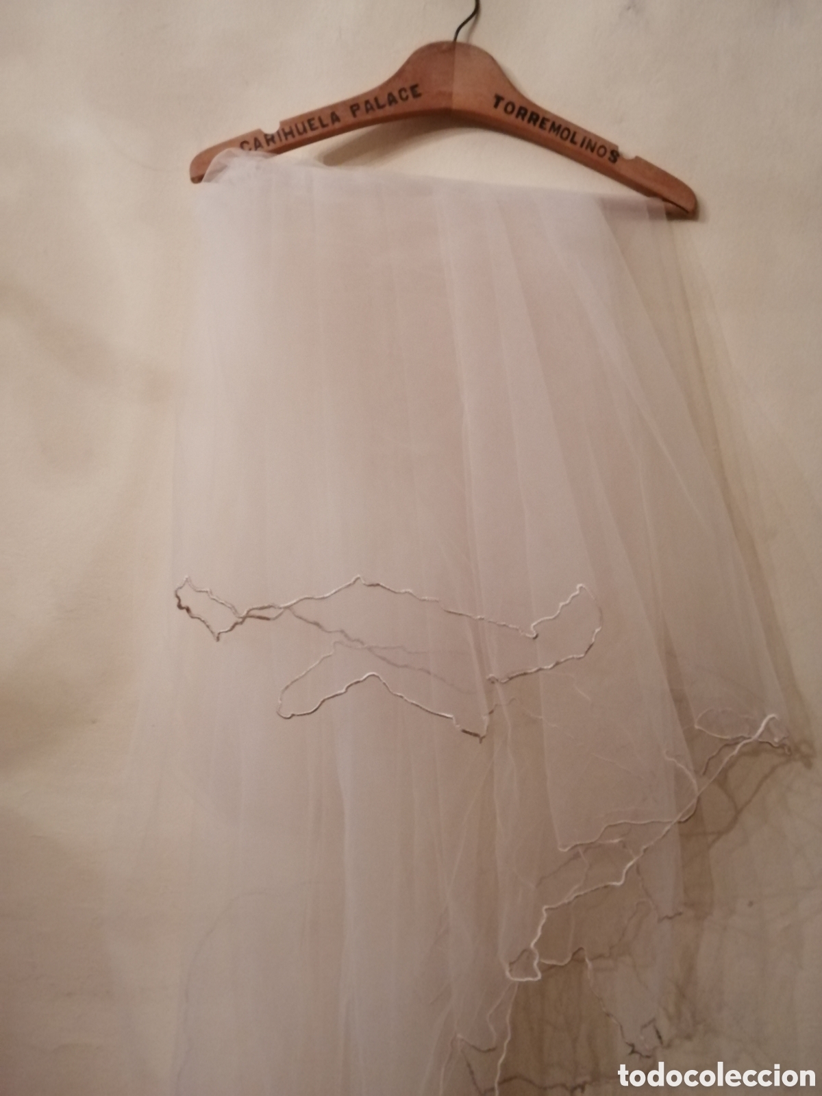 Vintage: Velo de novia beige con cord&oacute;n - Foto 2