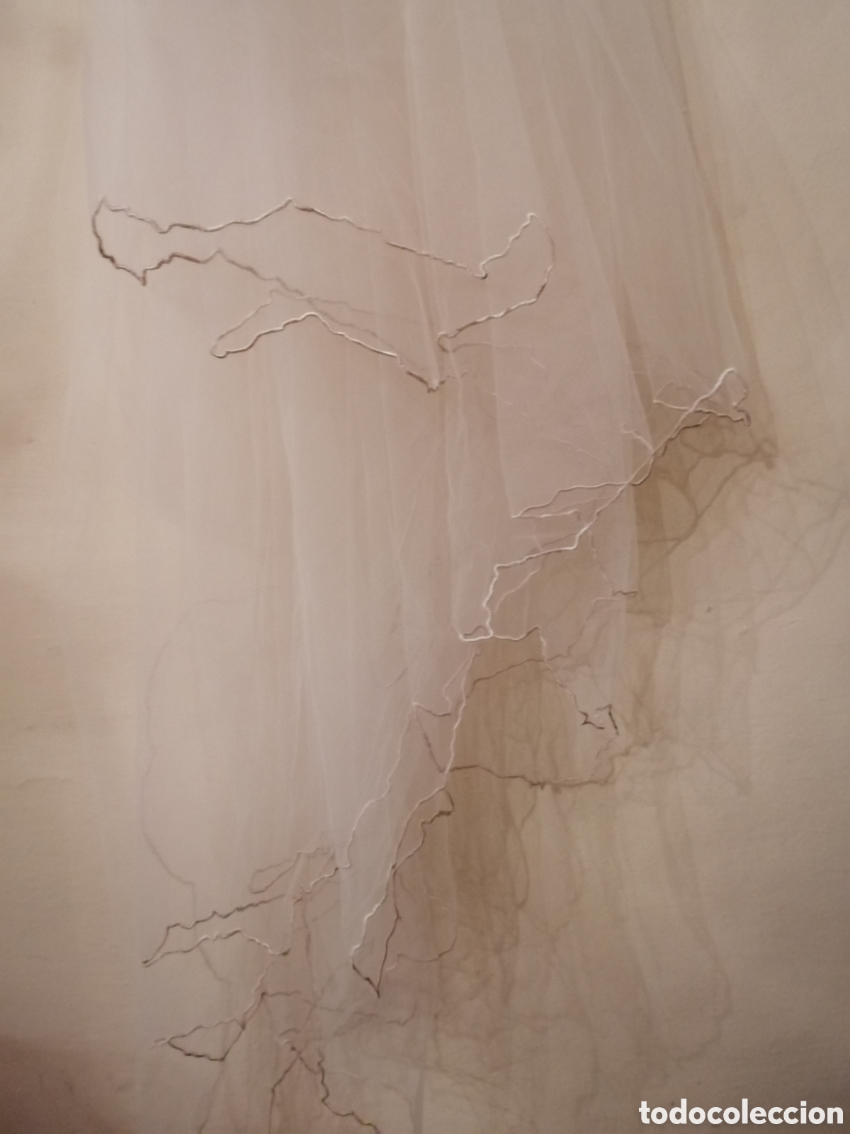 Vintage: Velo de novia beige con cord&oacute;n - Foto 4