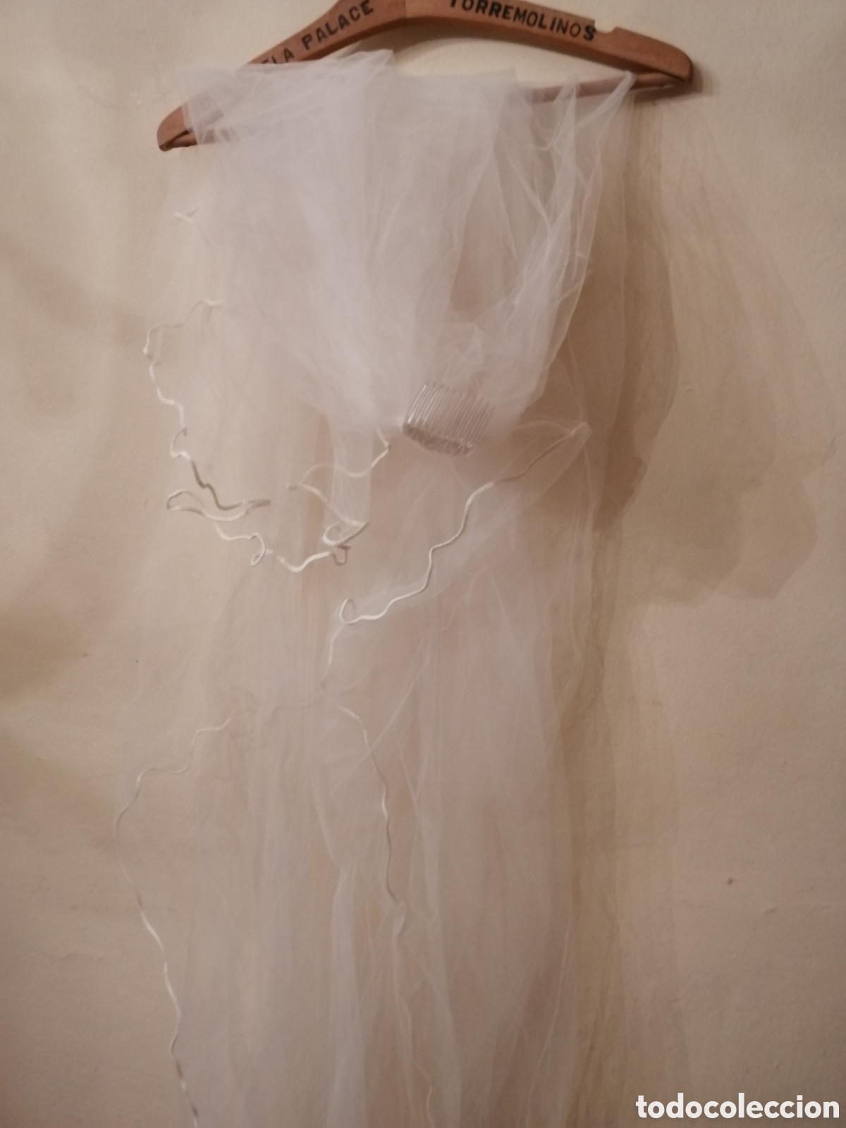 Vintage: Velo de novia beige con cord&oacute;n - Foto 2