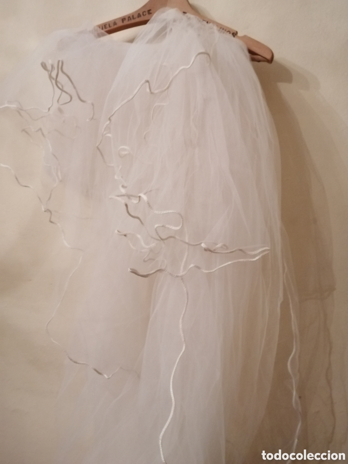 Vintage: Velo de novia beige con cord&oacute;n - Foto 4