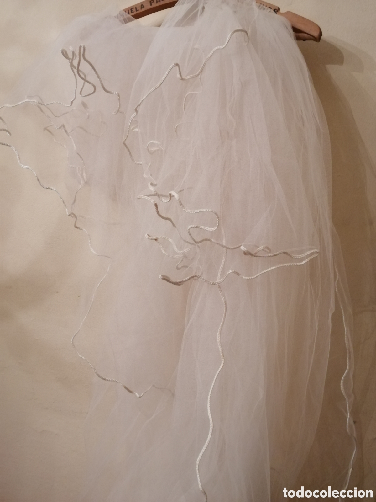 Vintage: Velo de novia beige con cord&oacute;n - Foto 5