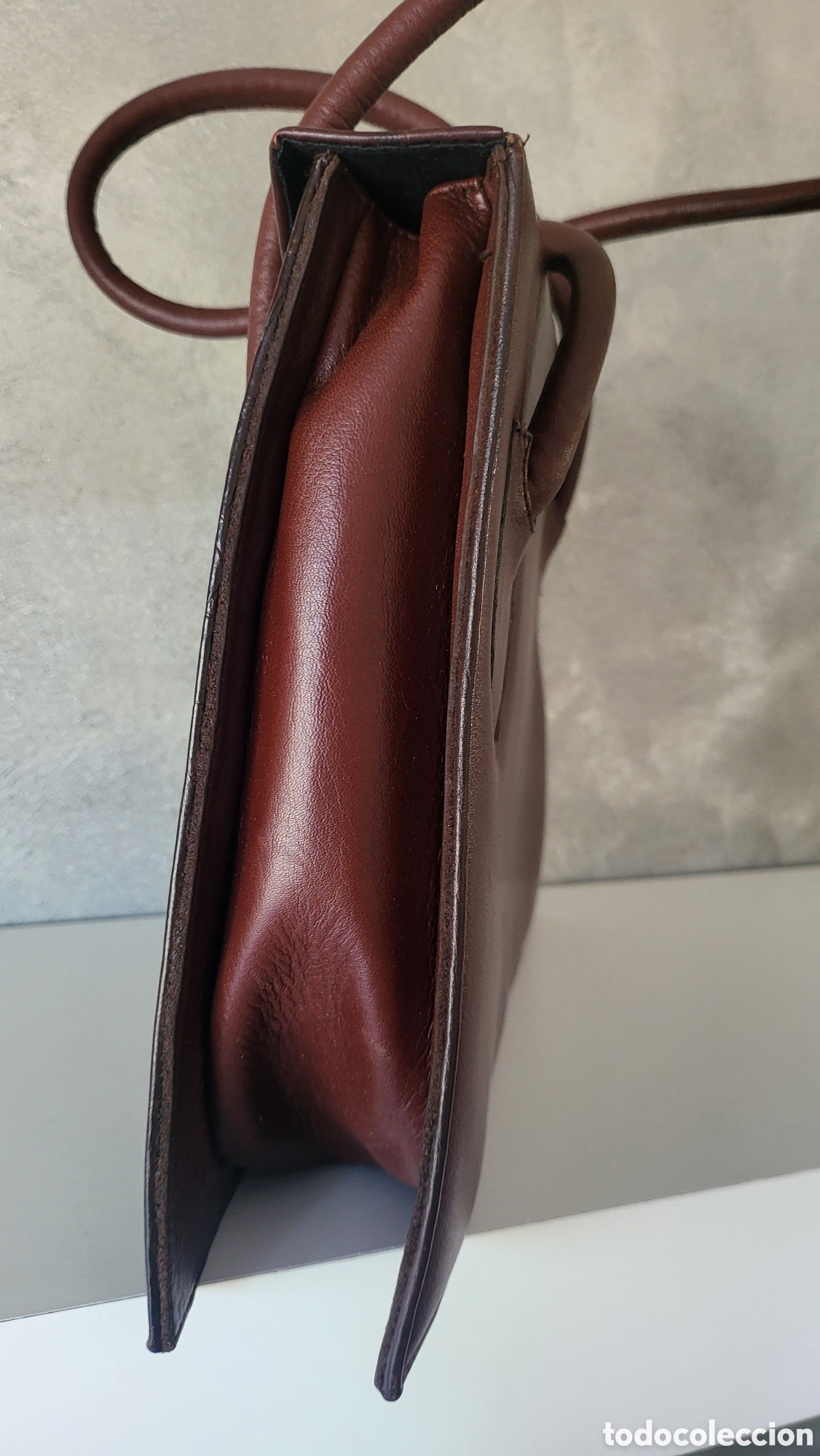 Vintage: BOLSO DE MANO PIEL MARRON - Foto 3