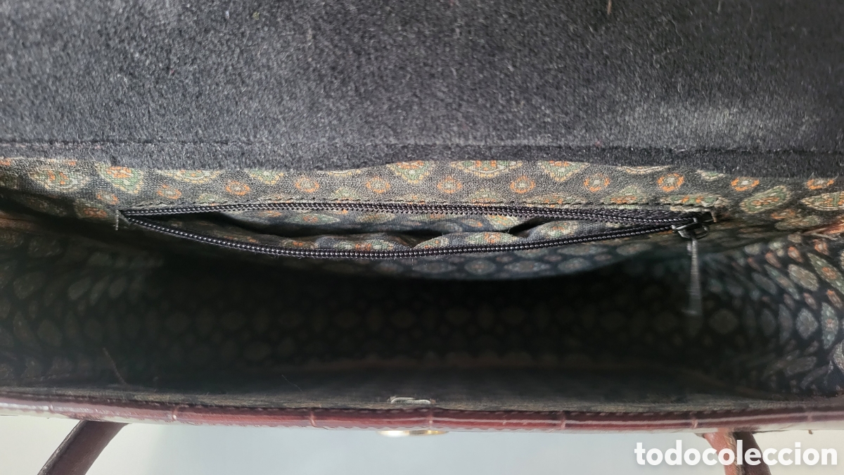 Vintage: BOLSO DE MANO PIEL MARRON - Foto 7