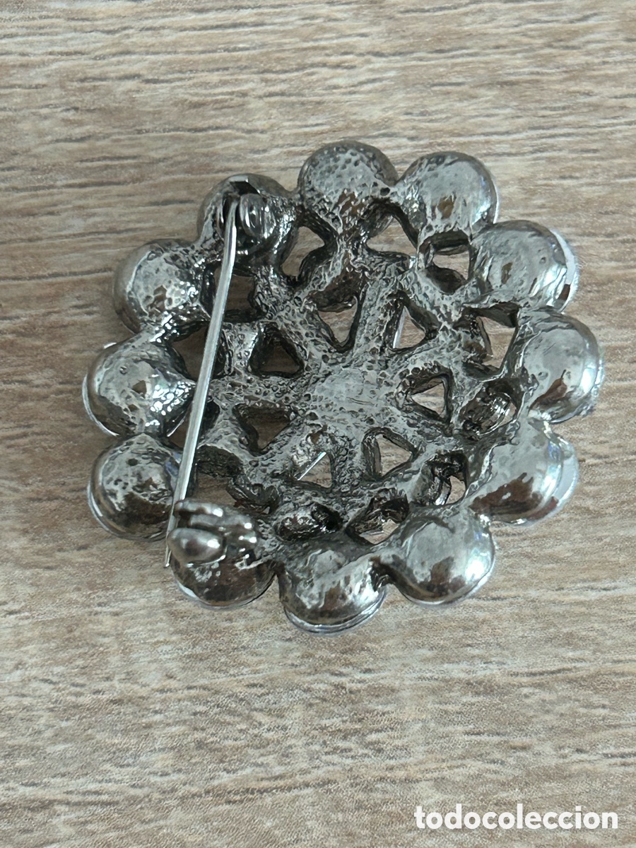 Vintage: Broche vintage en metal plateado - Foto 2