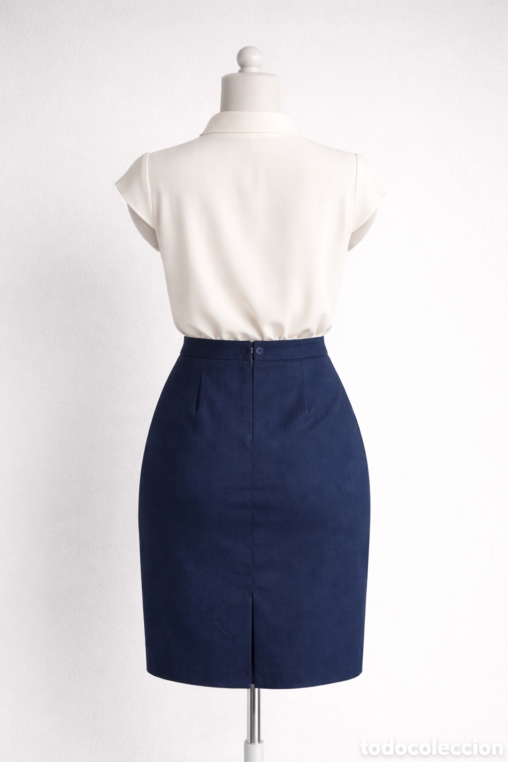 Vintage: Falda azul marino talla 38 - Foto 2