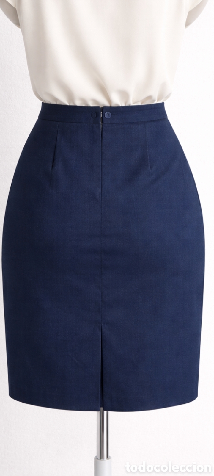 Vintage: Falda azul marino talla 38 - Foto 3